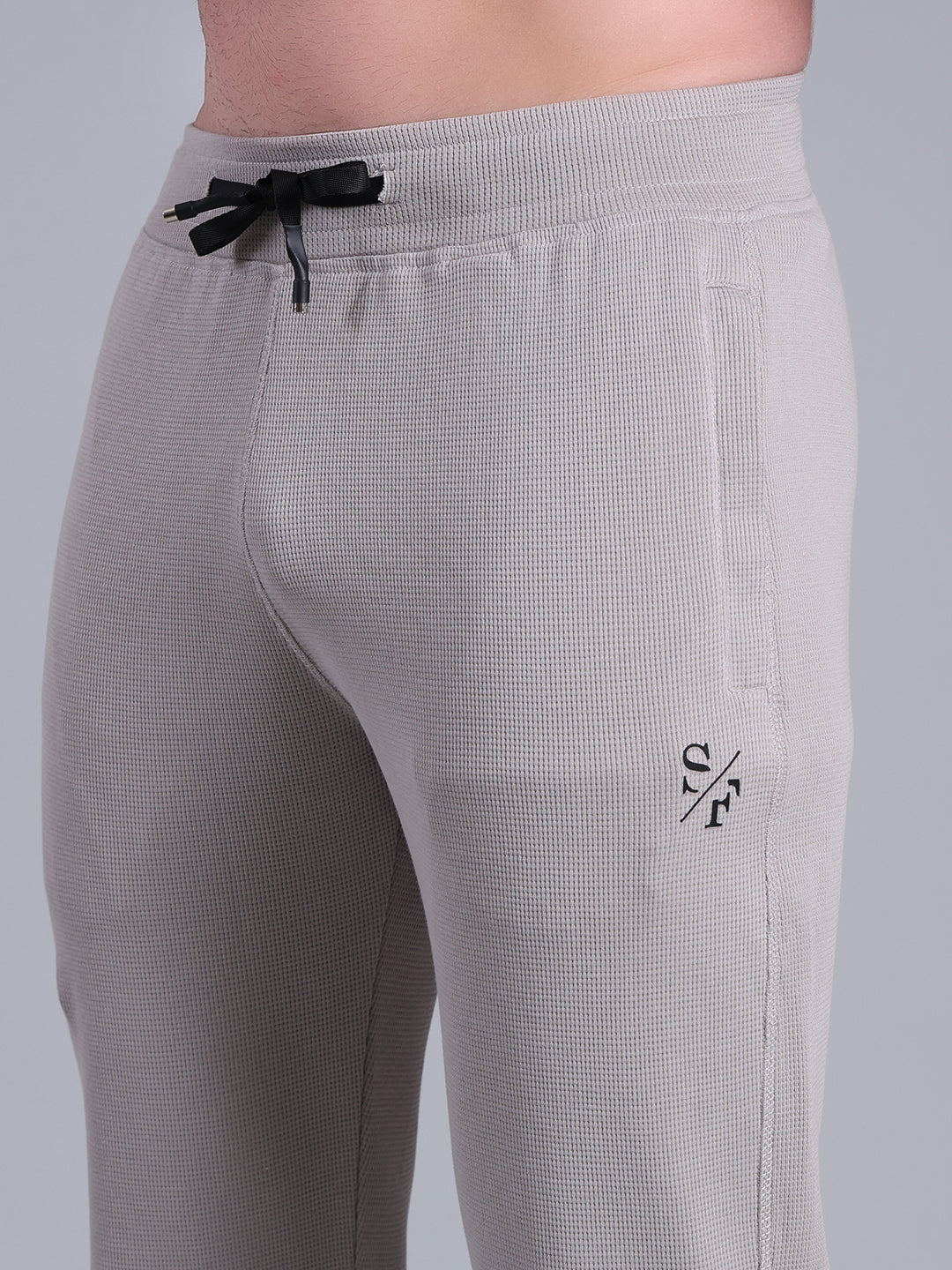 Stylox Men’s Textured Regular Fit Trackpants | Cotton Blend Stretch Joggers with Elastic Waist & Drawstring
