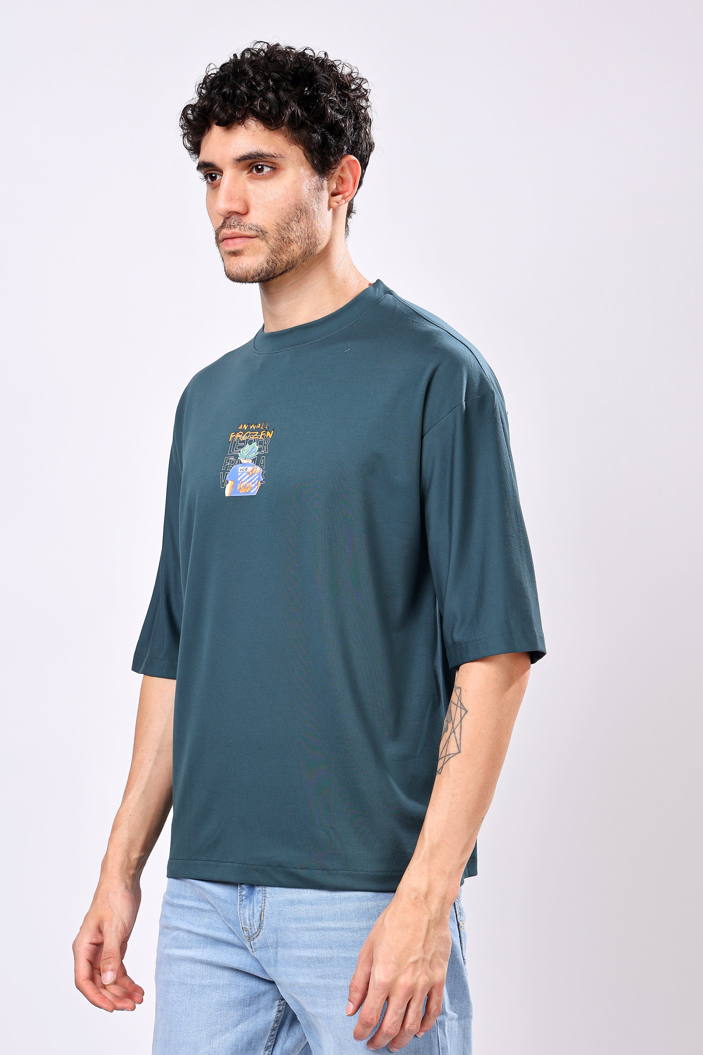 Stylox Men’s Oversized Round Neck Half Sleeve Back Printed T-Shirt | Premium Cotton Loose Fit Graphic Tee for Streetwear & Casual Style - Stylox