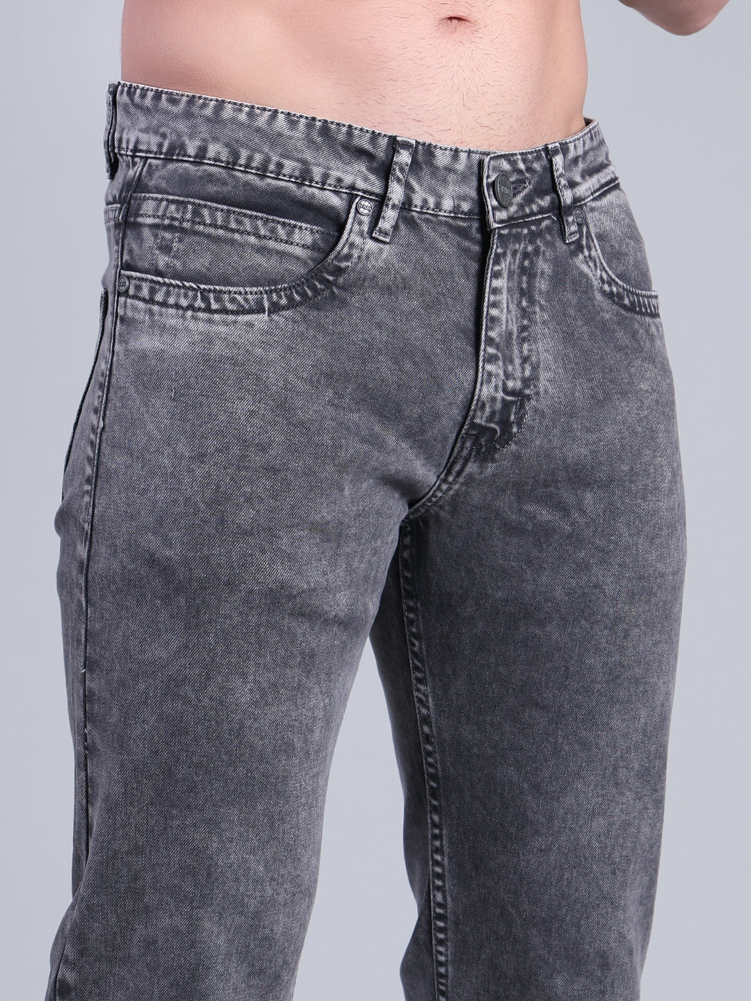 Stylox Men’s Comfort Fit Mid Rise Washed Denim Jeans (Mid Brown) - Stylox