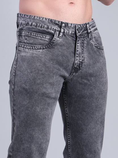 Stylox Men’s Comfort Fit Jeans | Mid Rise Straight Leg Washed Denim for Everyday Wear