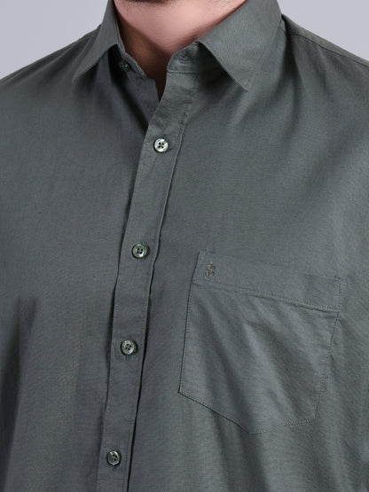 Stylox Men’s Solid Casual Shirt | Full Sleeve Regular Fit Shirt for Everyday Wear