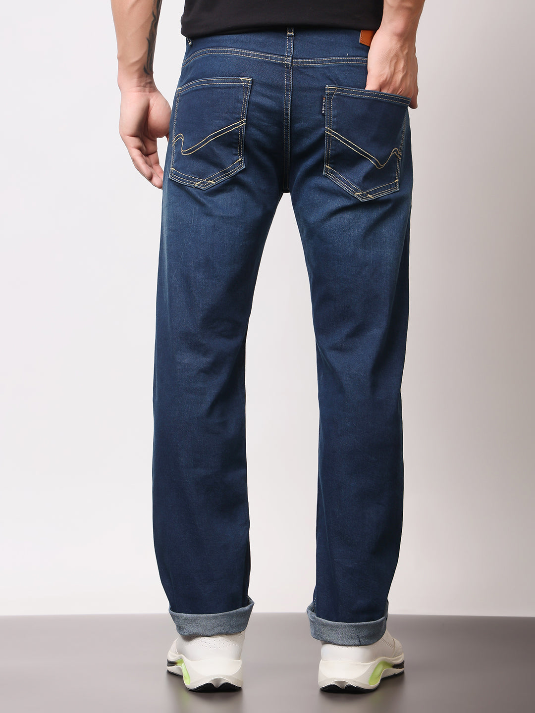 Stylox Men’s Comfort Fit Mid-Rise Premium Stretchable Solid Jeans - Stylox