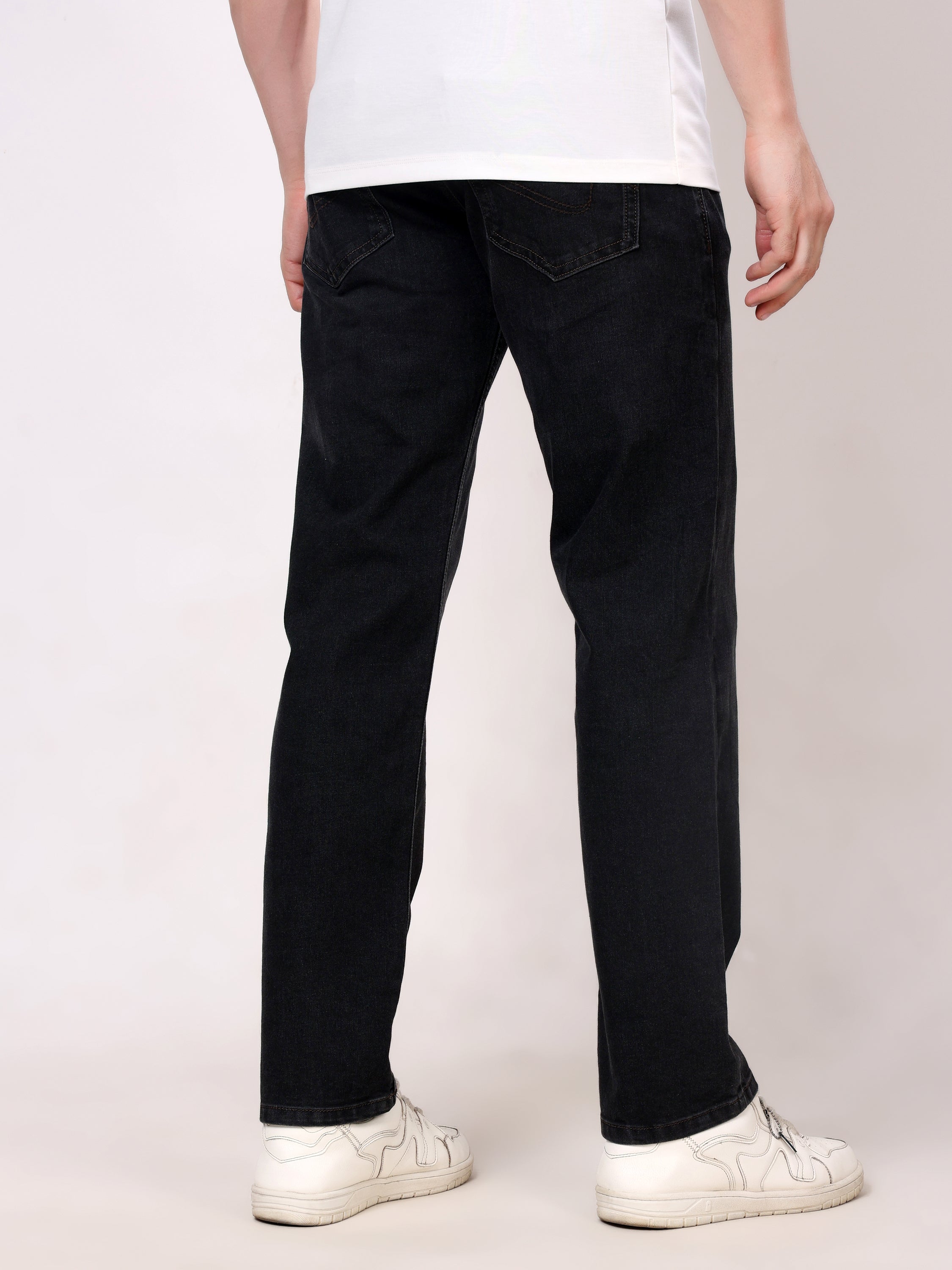 Stylox Men’s Comfort Fit Stretchable Denim Jeans-Dark Grey