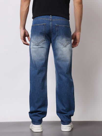 Stylox Men’s Relaxed Fit Heavy Washed Denim Jeans with Front Utility Pockets | Comfort Casual Jeans for Everyday Wear - Stylox