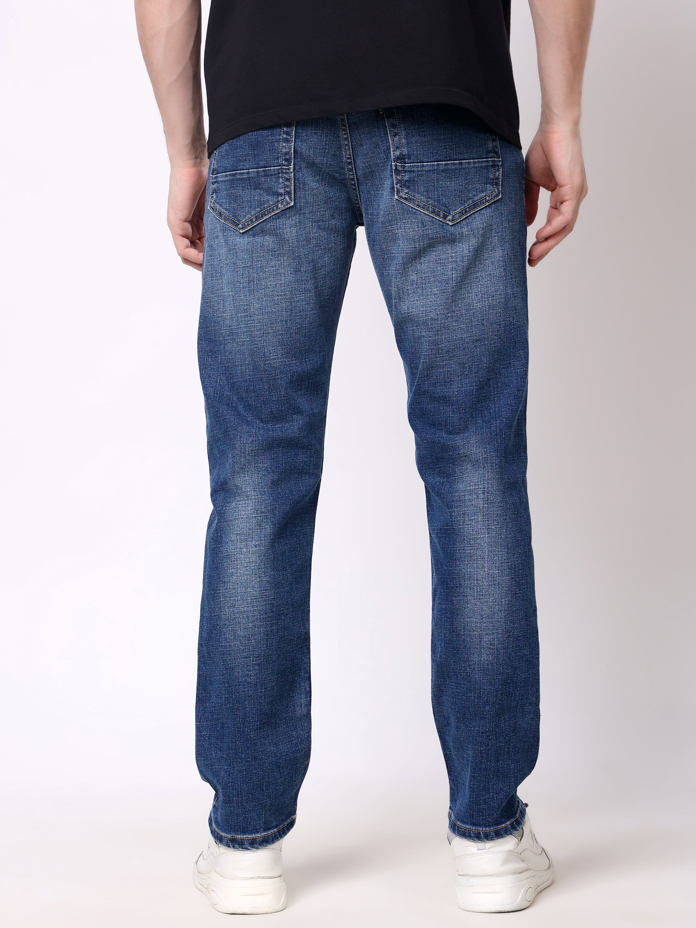 Stylox Men’s Stretchable Slim Fit Mid-Rise Casual Denim Jeans - Stylox
