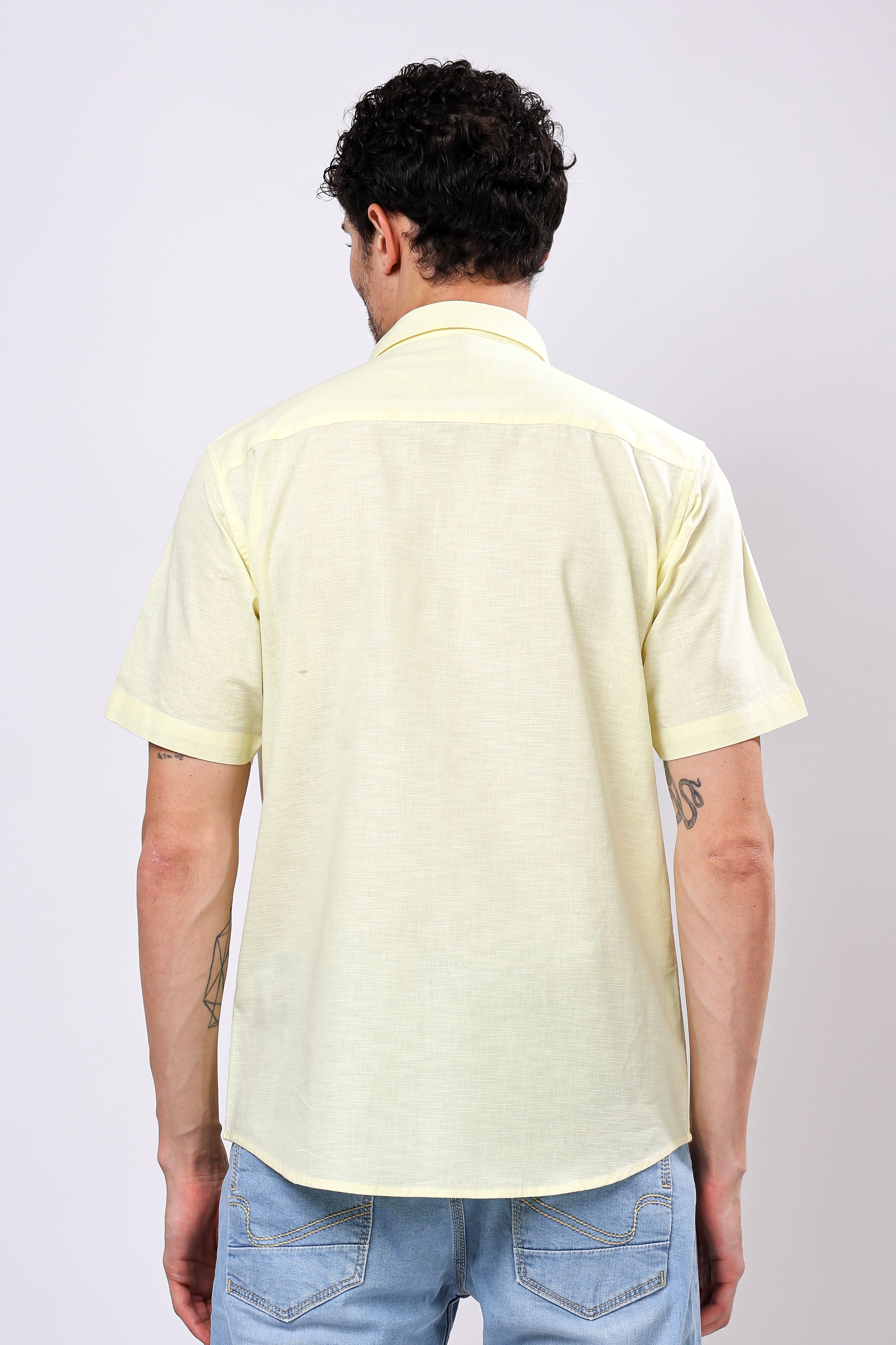Stylox Men's Half Sleeve Solid Casual Shirt – Comfortable Cotton Blend Shirt for Smart Everyday Style - Stylox