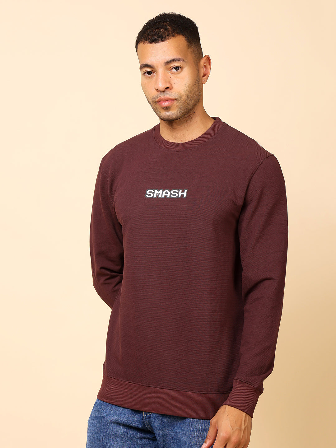Stylox Men’s Round Neck Full Sleeve Sweatshirt with Back Graphic Print – Casual Streetwear Style