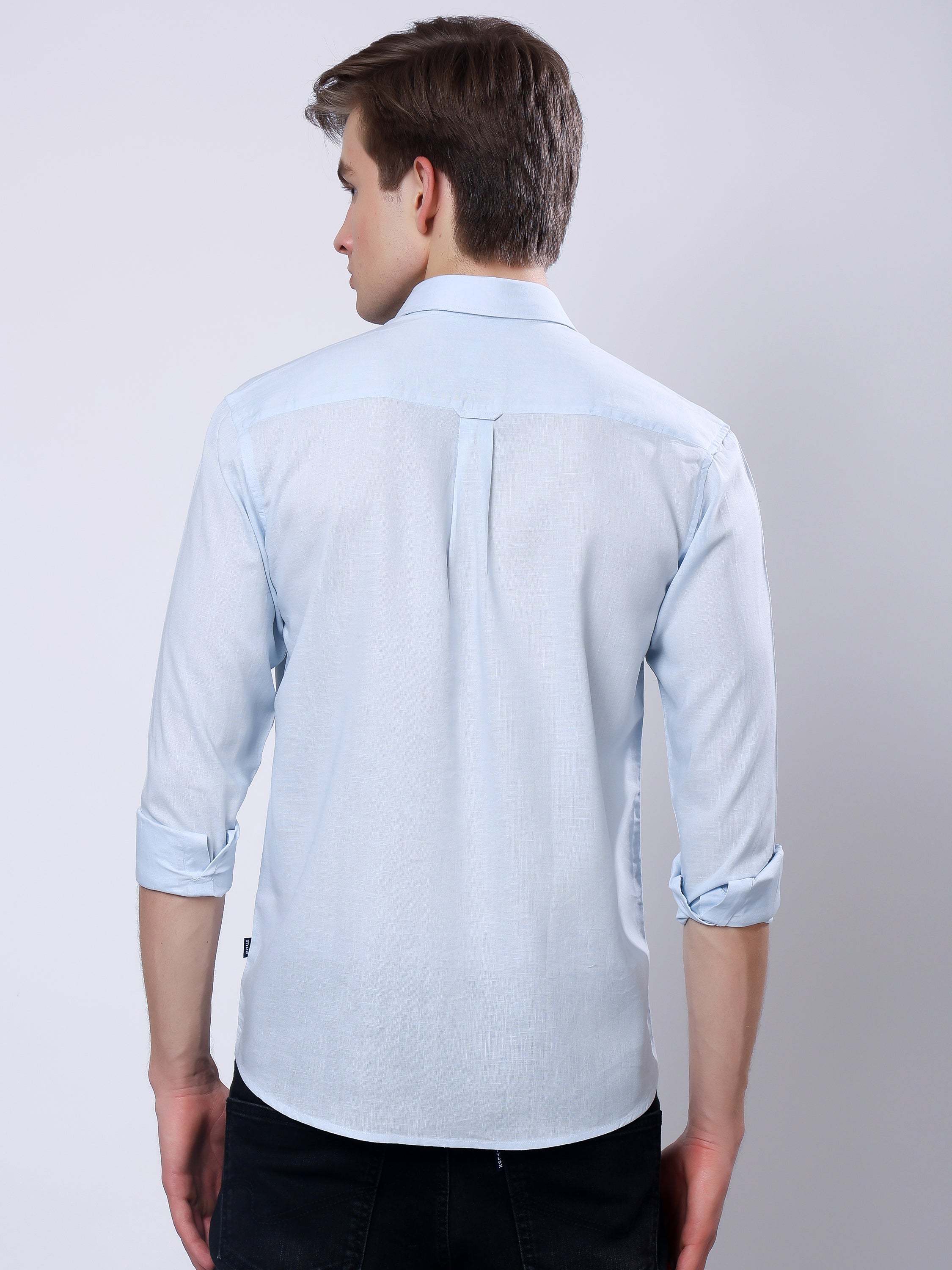 Stylox Men’s Regular Fit Full Sleeve Solid Casual Shirt - Stylox