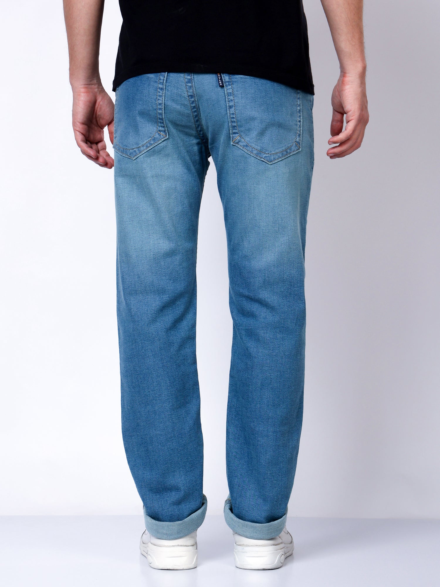 Stylox Men’s Slim Fit Stretchable Mid Light Blue Denim Jeans - Stylox