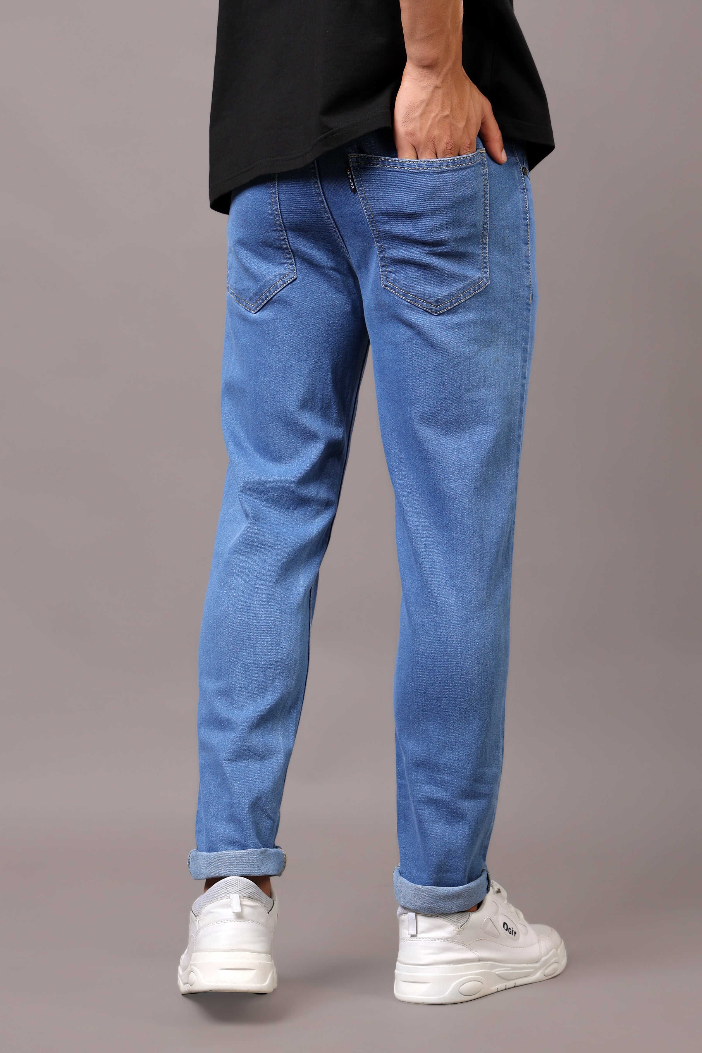 Stylox Men’s Slim Fit Mid-Rise Denim Jeans - Stylox
