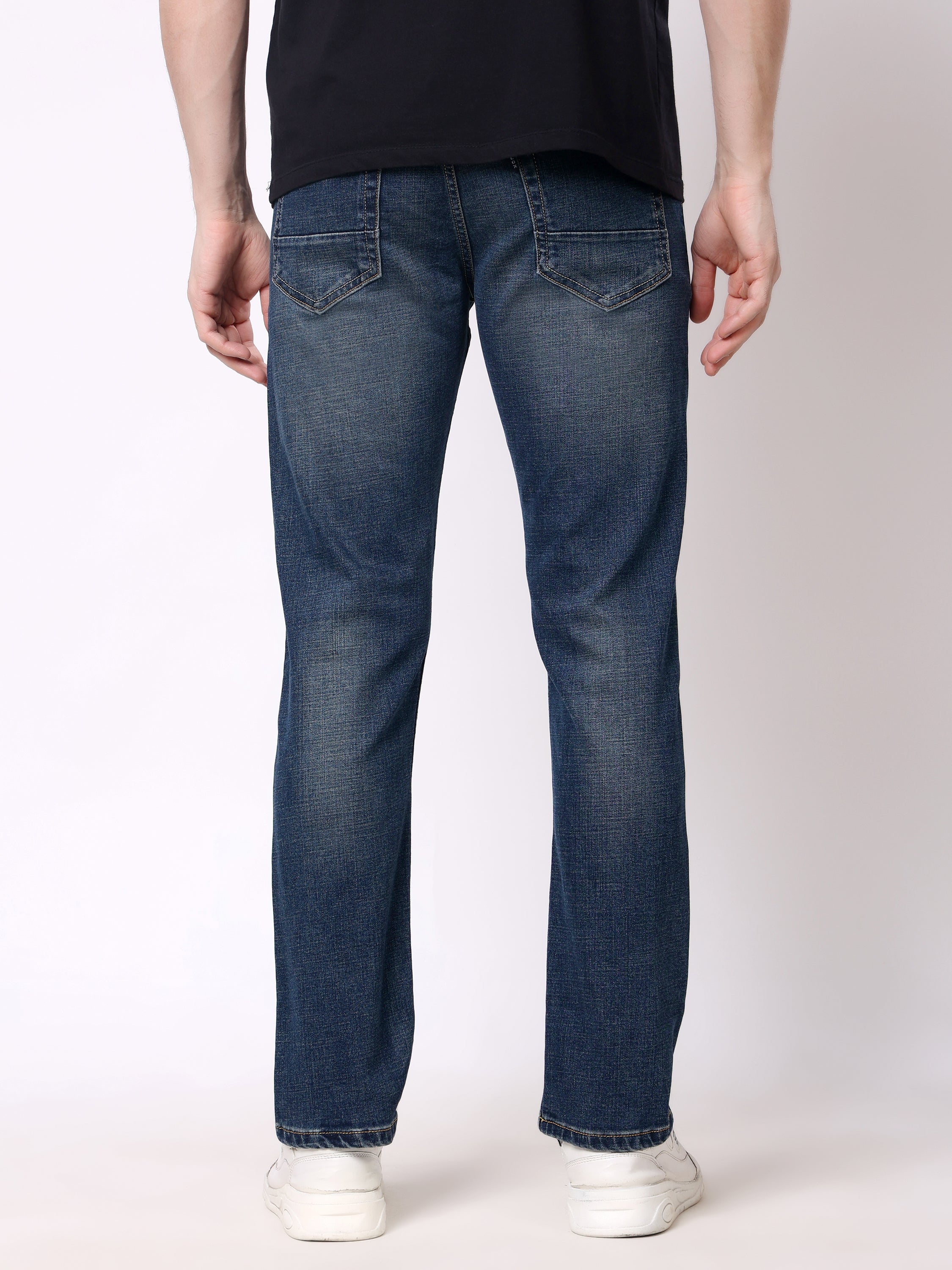 Stylox Men’s Stretchable Slim Fit Mid-Rise Casual Denim Jeans - Stylox