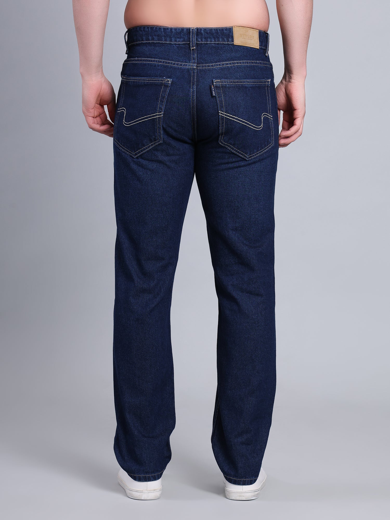 Stylox Men’s Relaxed Fit Mid-Rise Denim Jeans