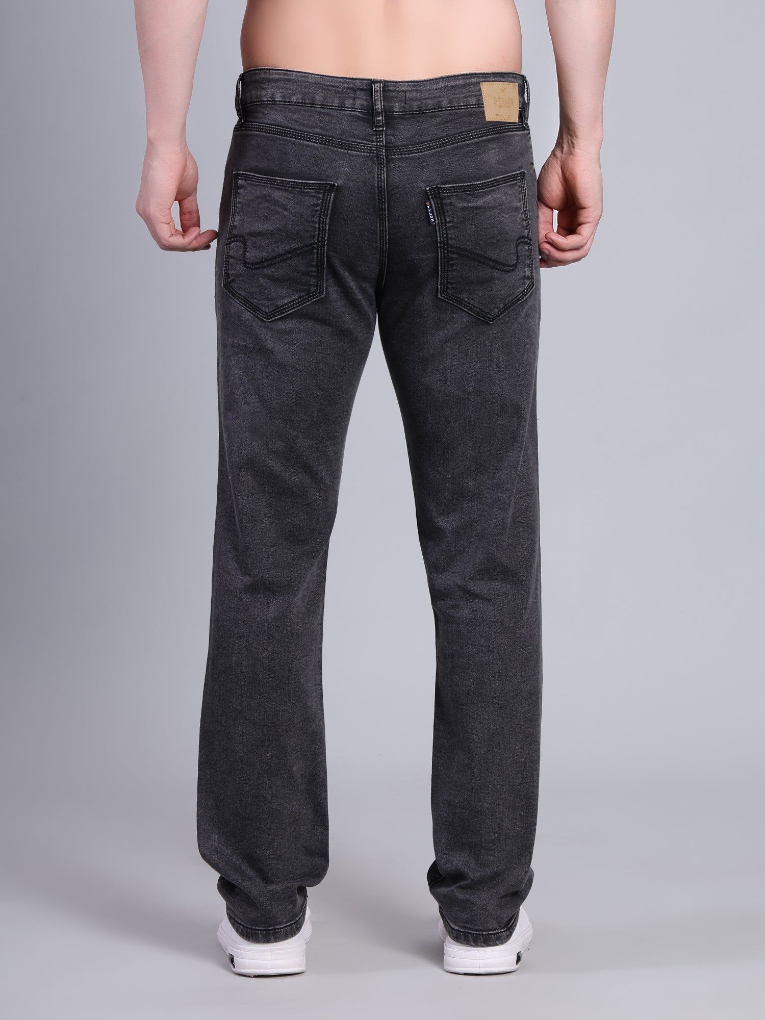 Stylox Men’s Slim Fit Mid Rise Stretchable Denim Jeans-Grey - Stylox