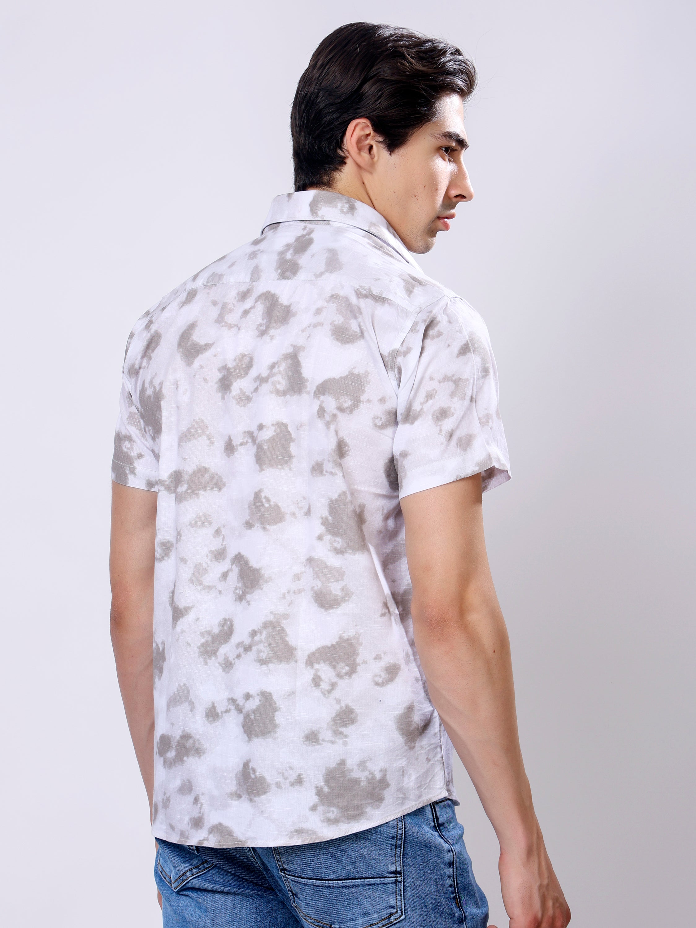 Stylox Men’s Regular Fit Half Sleeve Stylish Tie-Dye Printed Casual Shirt - Stylox