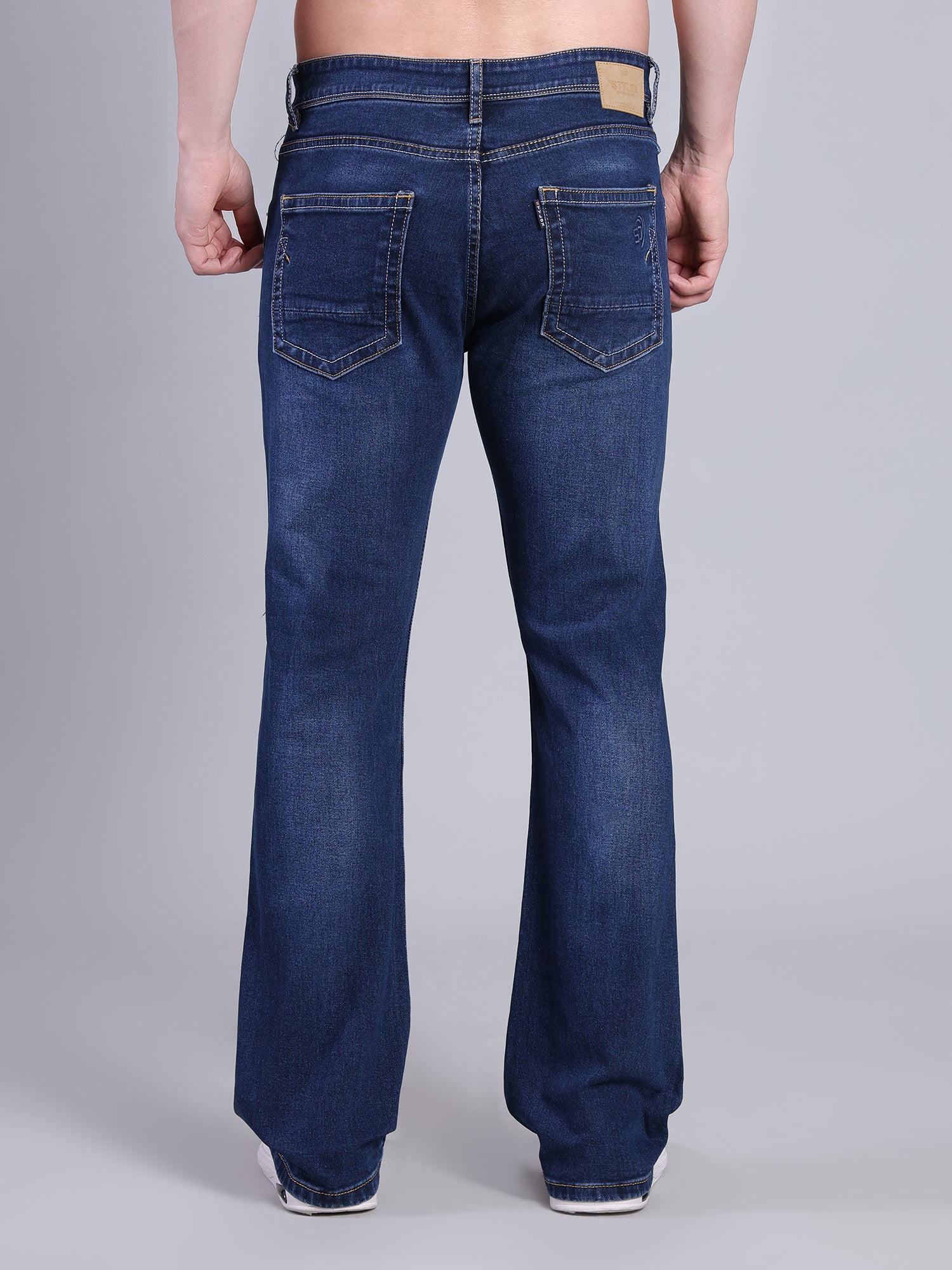 Stylox Men’s Bootcut Fit Non-Stretch Rigid Denim Jeans-Blue - Stylox