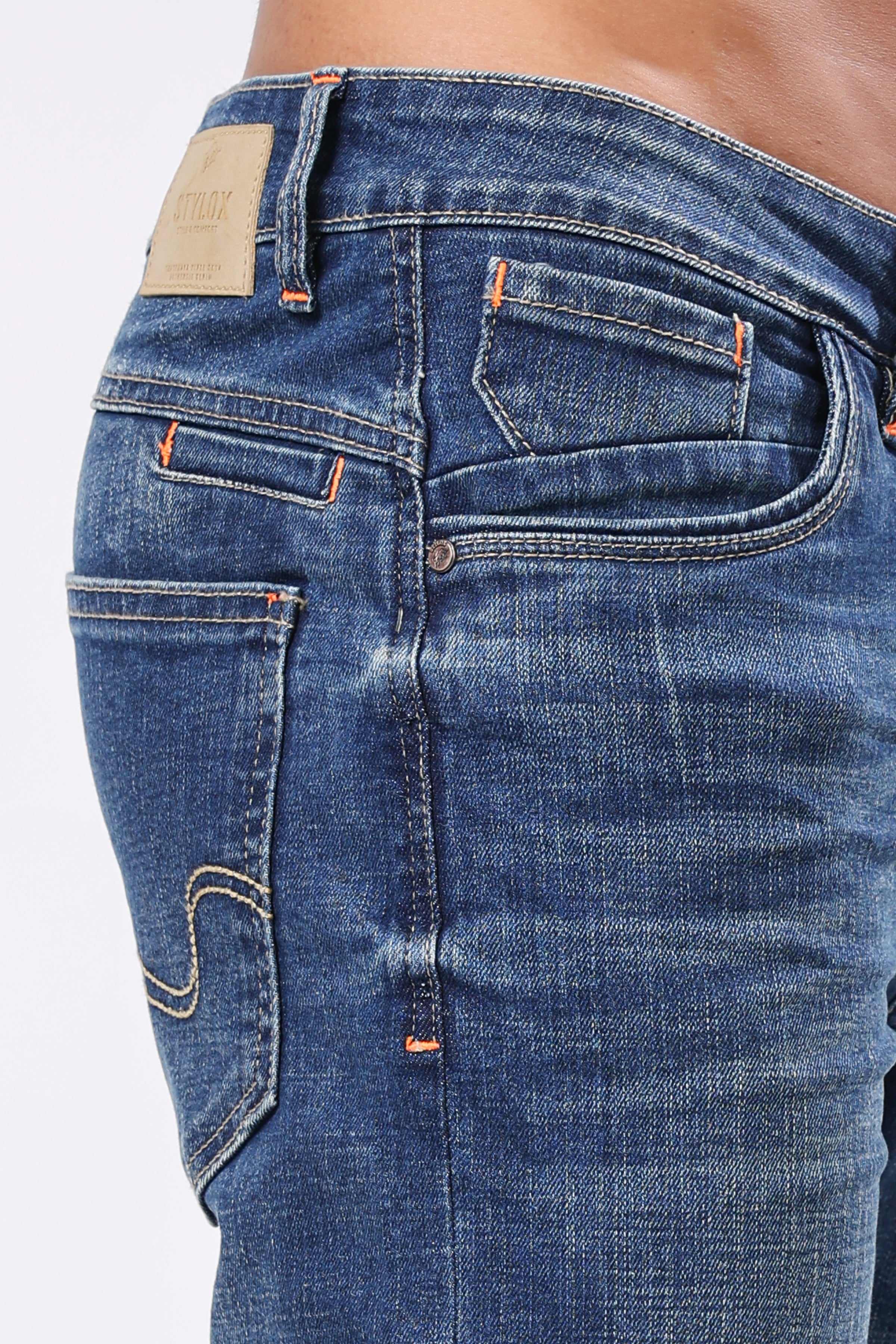 Stylox Redefine Slim Fit Men's Denim Jeans -  Dark Blue, Light Blue, Mid Dark Blue |