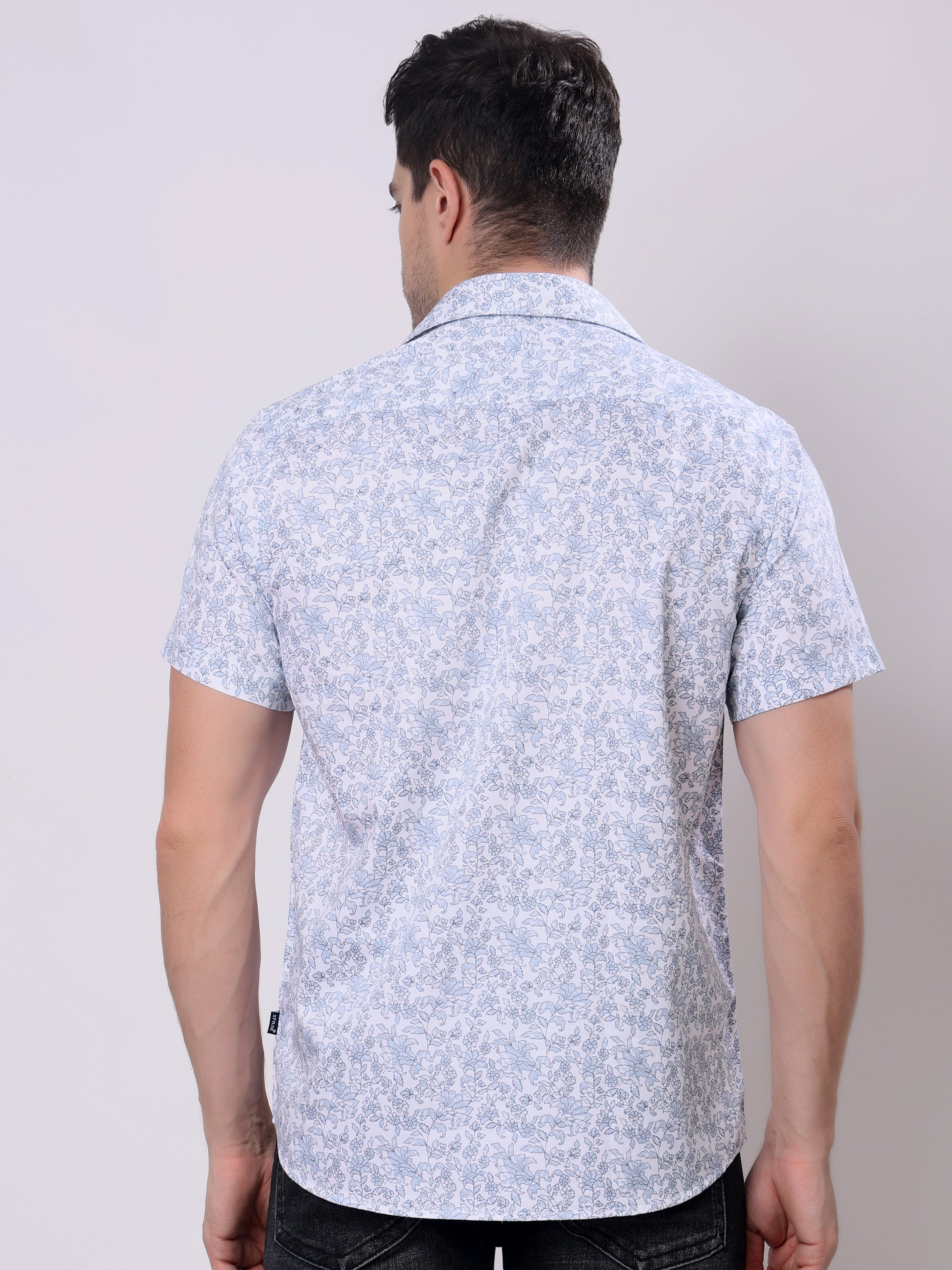 Stylox Men’s Regular Fit Half Sleeve floral print Cotton Summer Casual Shirt - Stylox