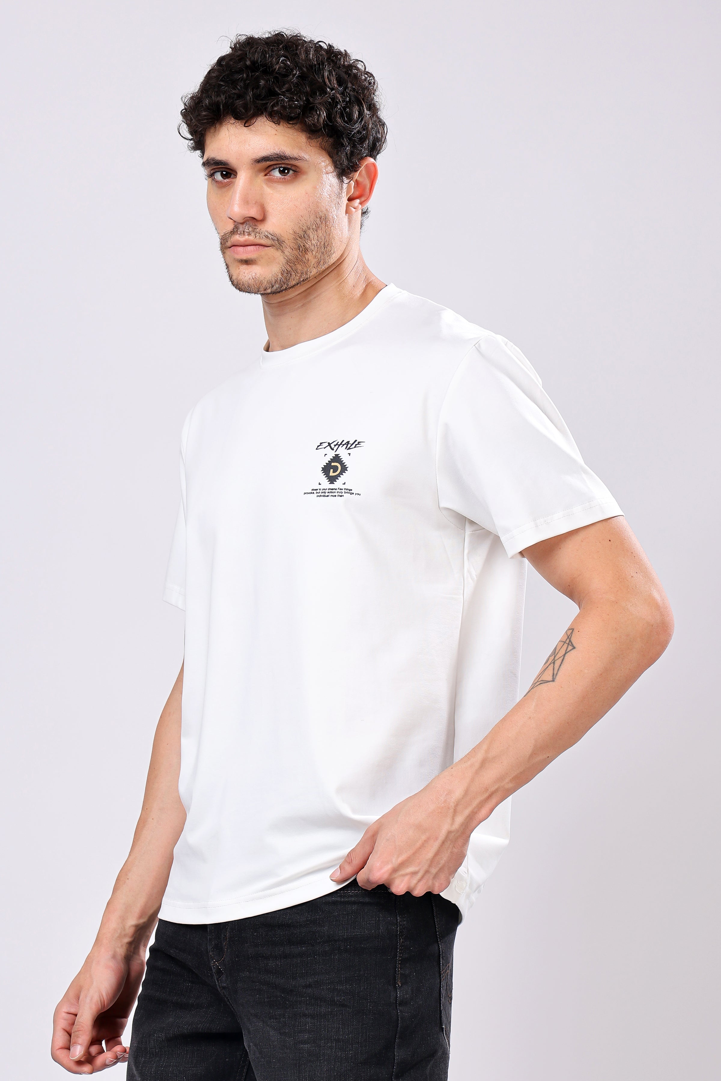 Stylox Men’s Oversized Round Neck Half Sleeve Back Printed T-Shirt | Premium Cotton Loose Fit Graphic Tee for Streetwear - Stylox