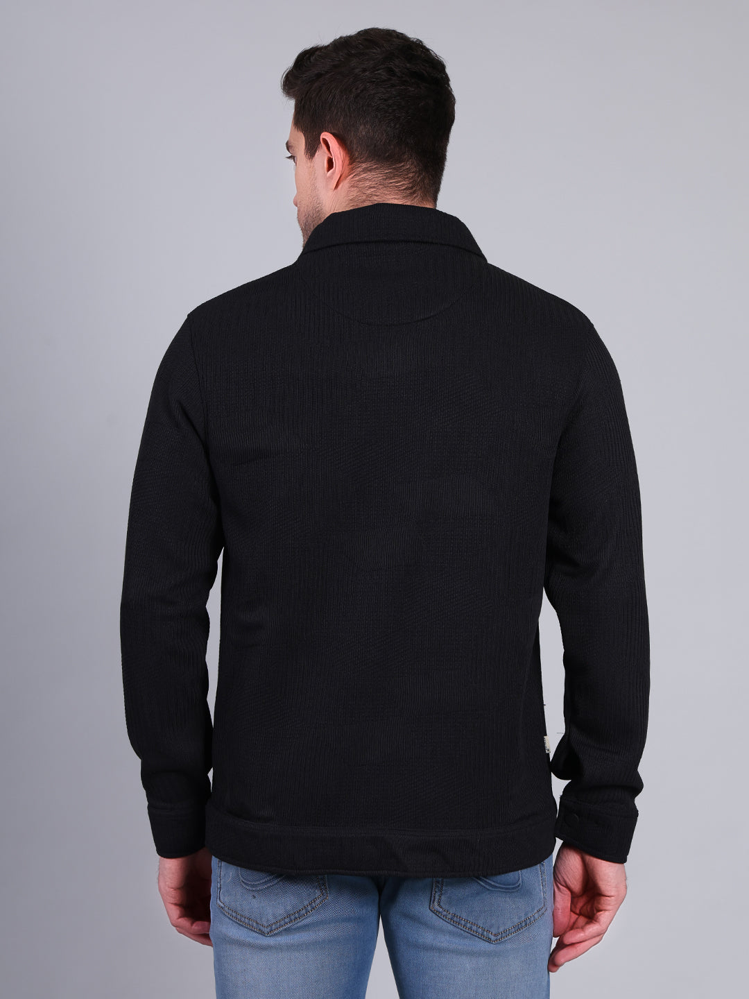 Stylox Men’s Winter Shacket | Solid Button-Down Shirt Jacket with Chest Pockets | Warm Casual Outerwear