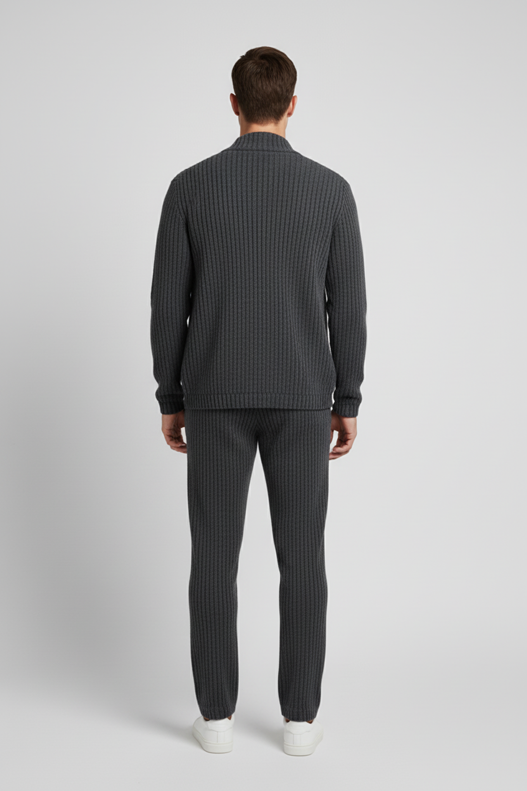 Stylox Men’s Premium Ribbed Co-Ord Set | Luxury Zip Jacket &amp; Jogger Set