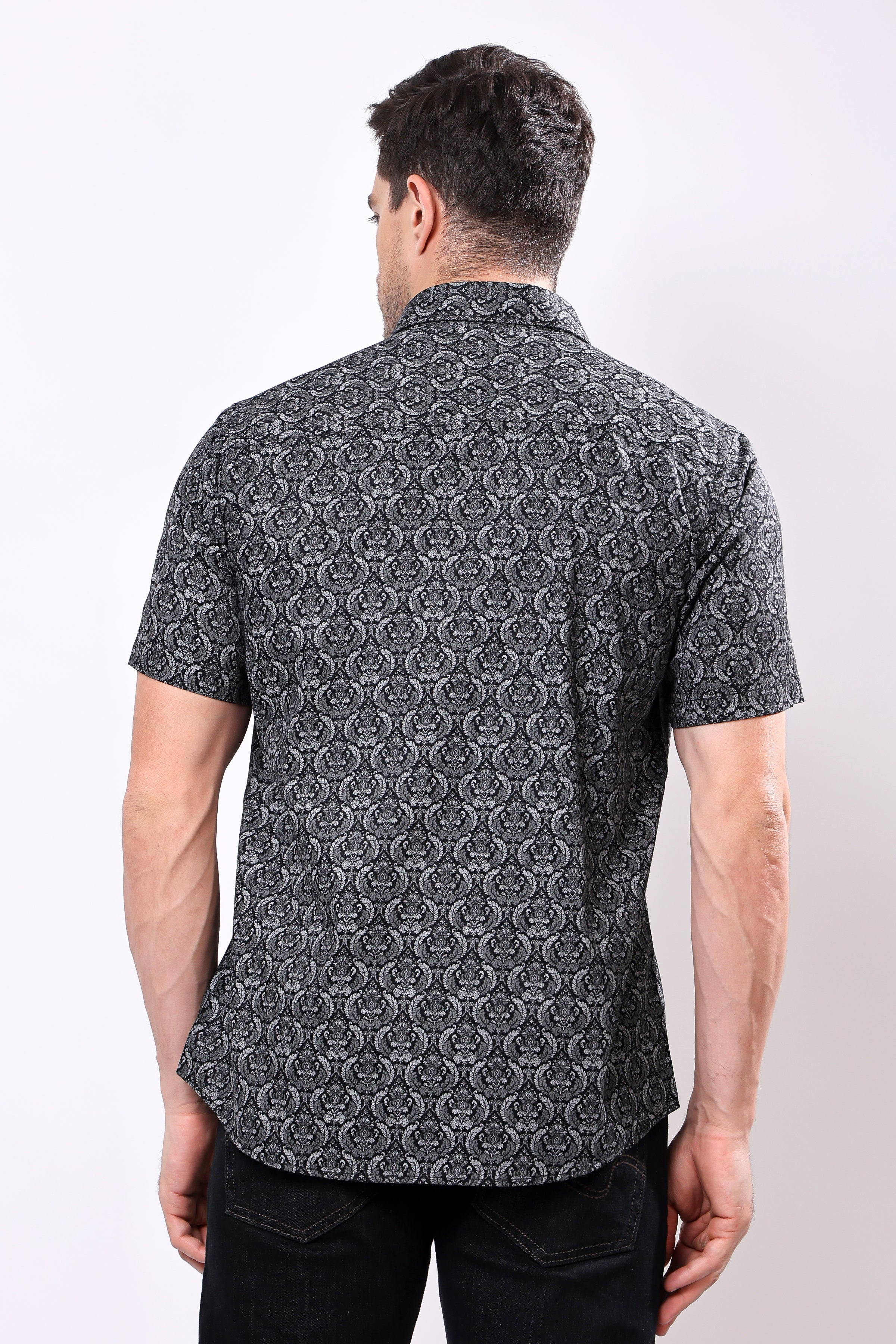 Stylox Men's Half Sleeve Floral Printed Casual Shirt – Trendy Cotton Blend Regular Fit Summer Shirt for Stylish Everyday Wear - Stylox