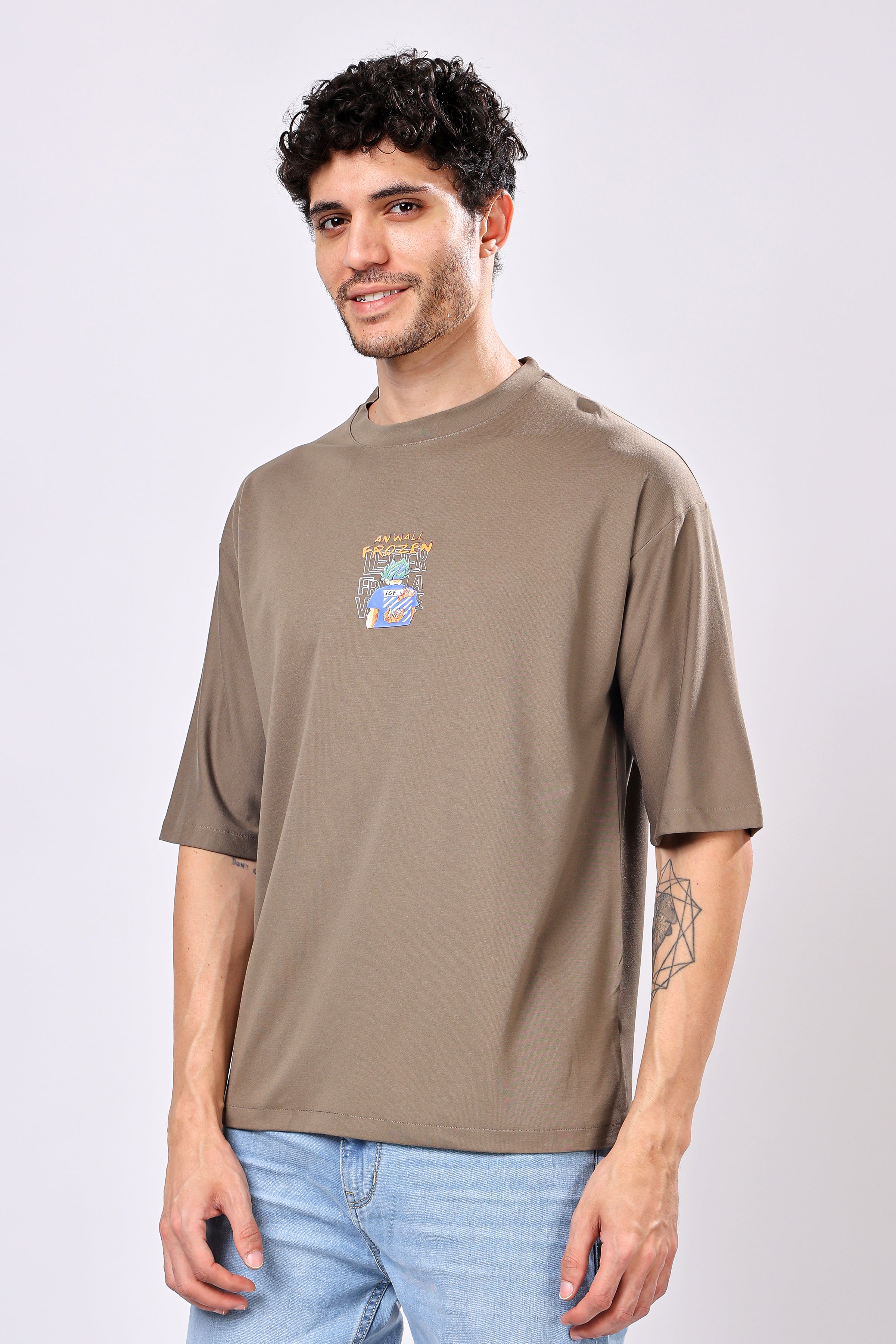 Stylox Men’s Oversized Round Neck Half Sleeve Back Printed T-Shirt | Premium Cotton Loose Fit Graphic Tee for Streetwear & Casual Style - Stylox