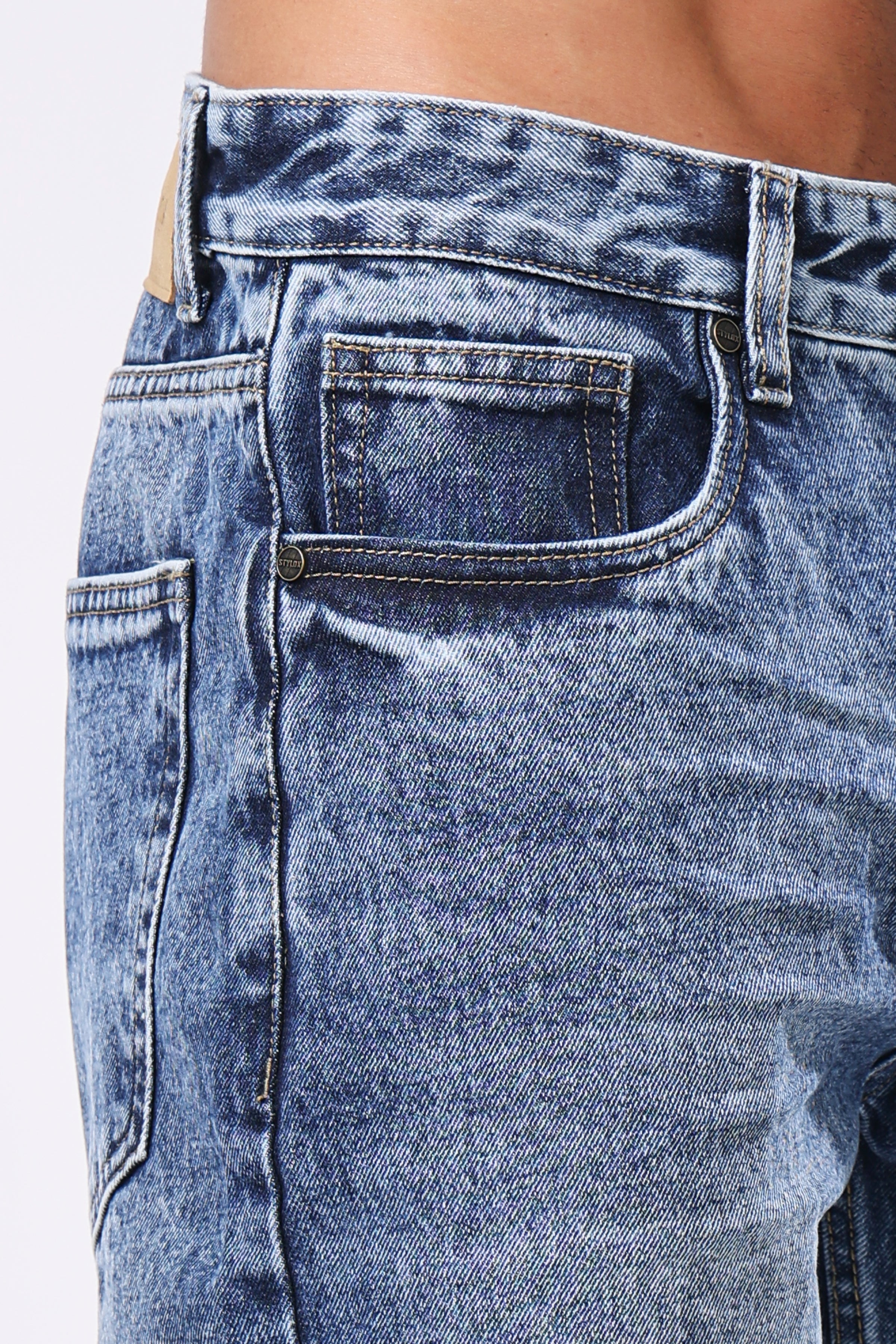 Stylox Relaxed Fit Jeans for Men | Dark Blue, Light Blue, Greenish Blue |