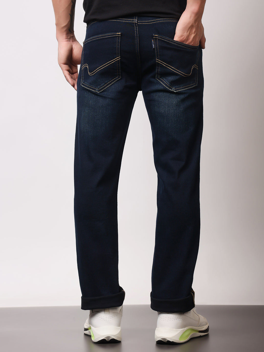 Stylox Men’s Comfort Fit Mid Rise Premium Stretchable Solid Jeans - Stylox