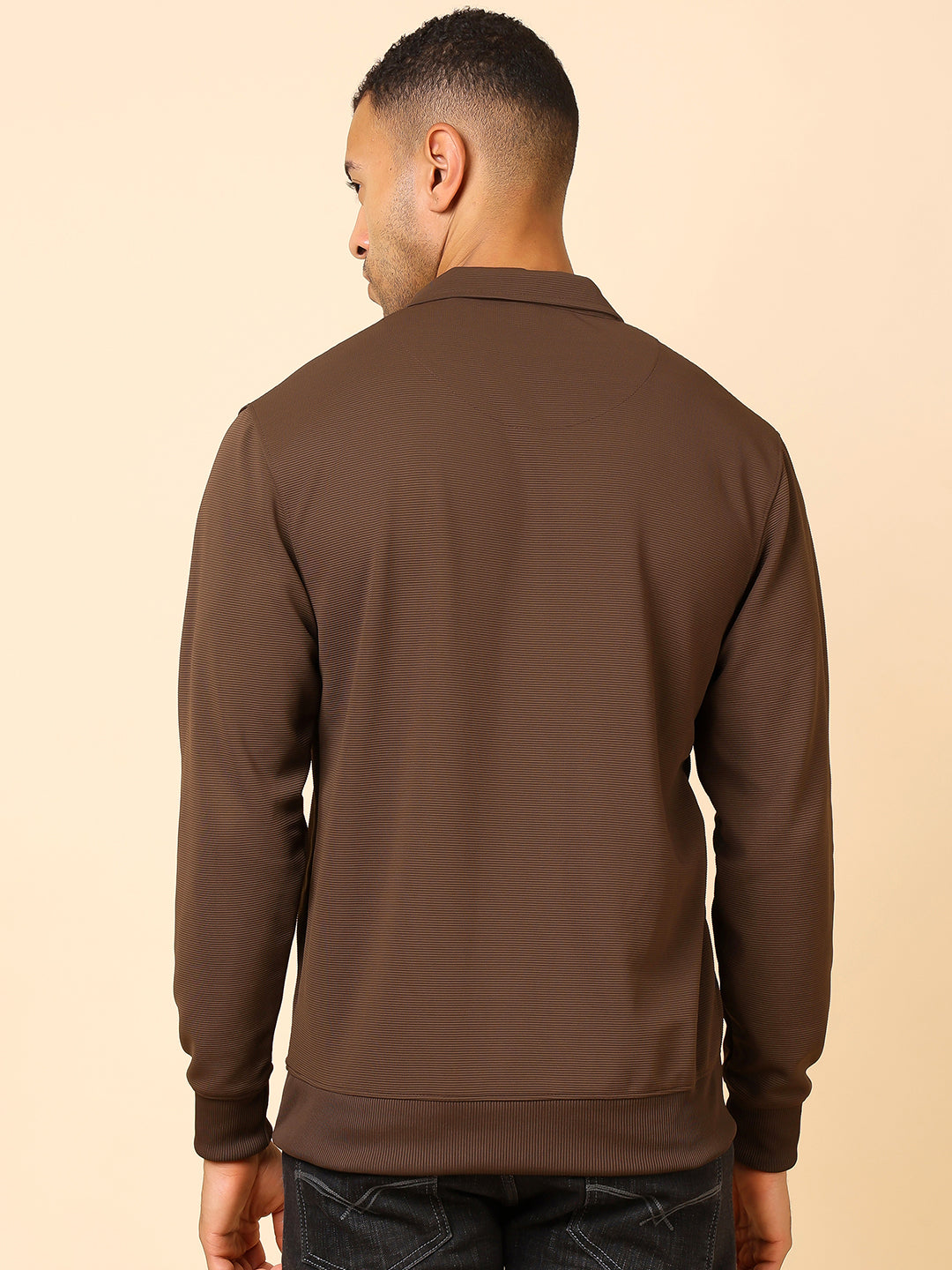 Stylox Men's Utility Style Zip Neck Sweatshirt