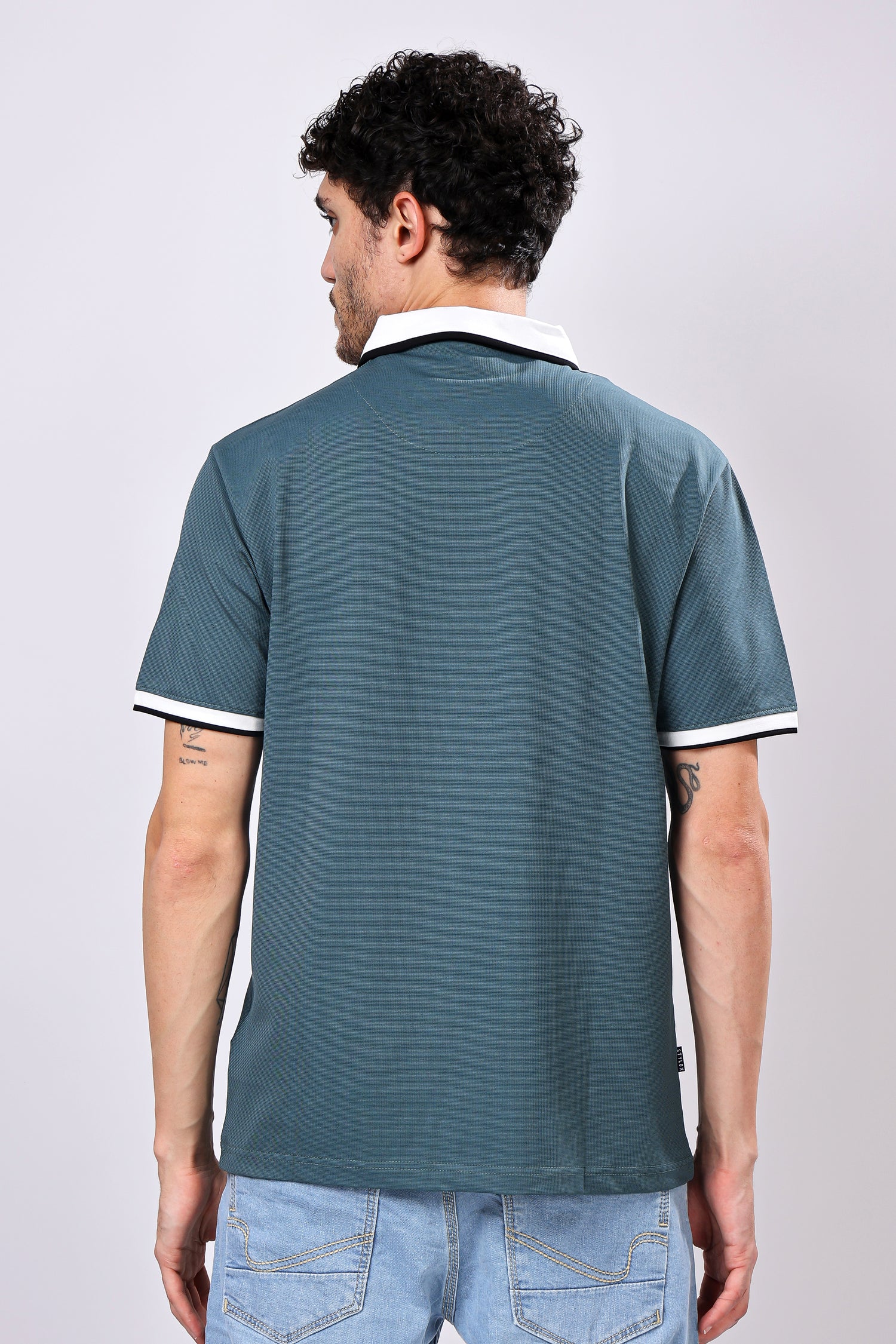 Stylox Men’s Polo Neck Solid T-Shirt with Single Pocket – Classic Style, Comfortable &amp; Smart Casual Wear