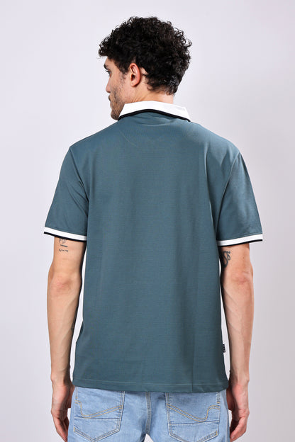 Stylox Men’s Polo Neck Solid T-Shirt with Single Pocket – Classic Style, Comfortable &amp; Smart Casual Wear
