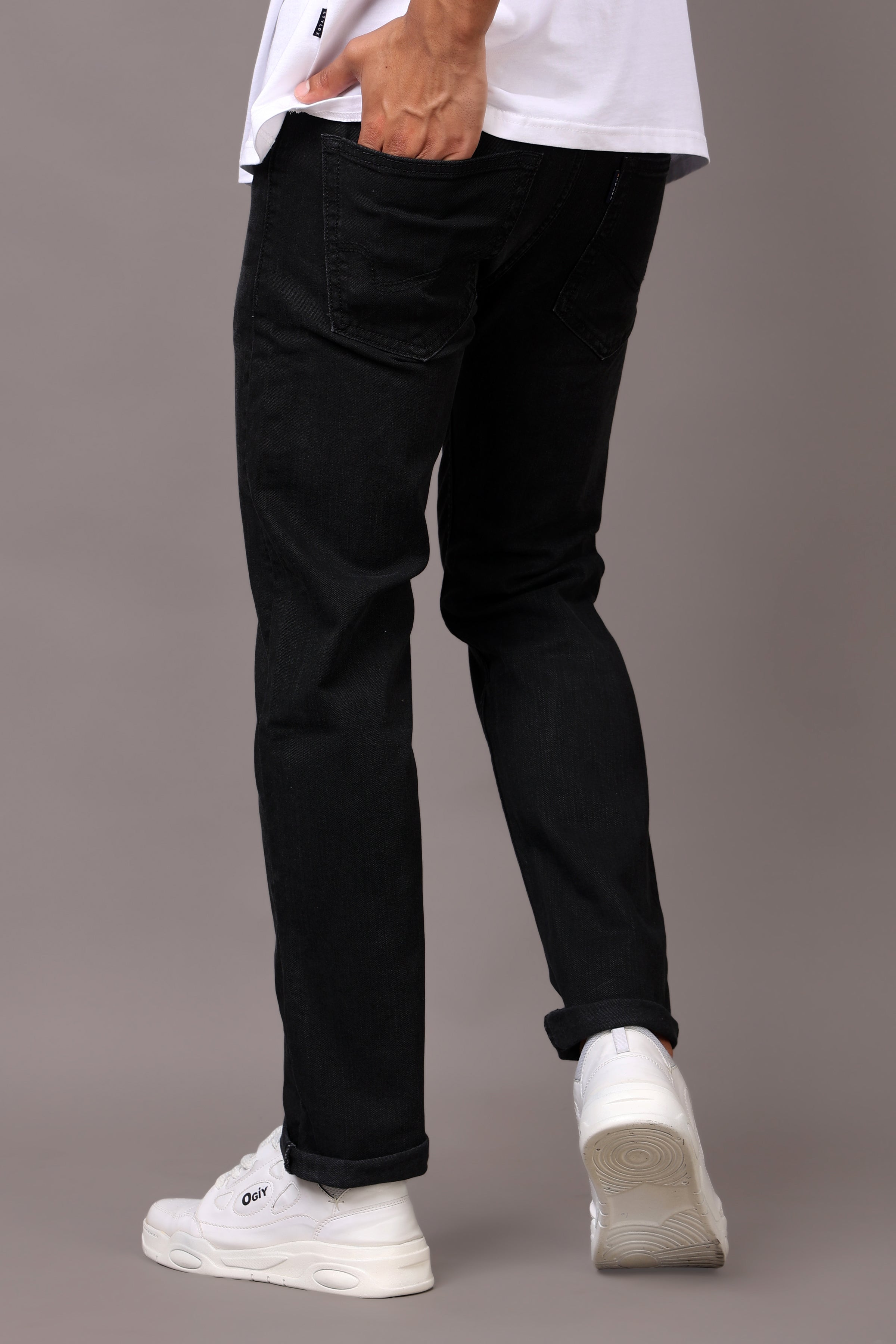 Stylox Men’s Comfort Fit Denim Jeans - Mid Grey & Dark Grey,