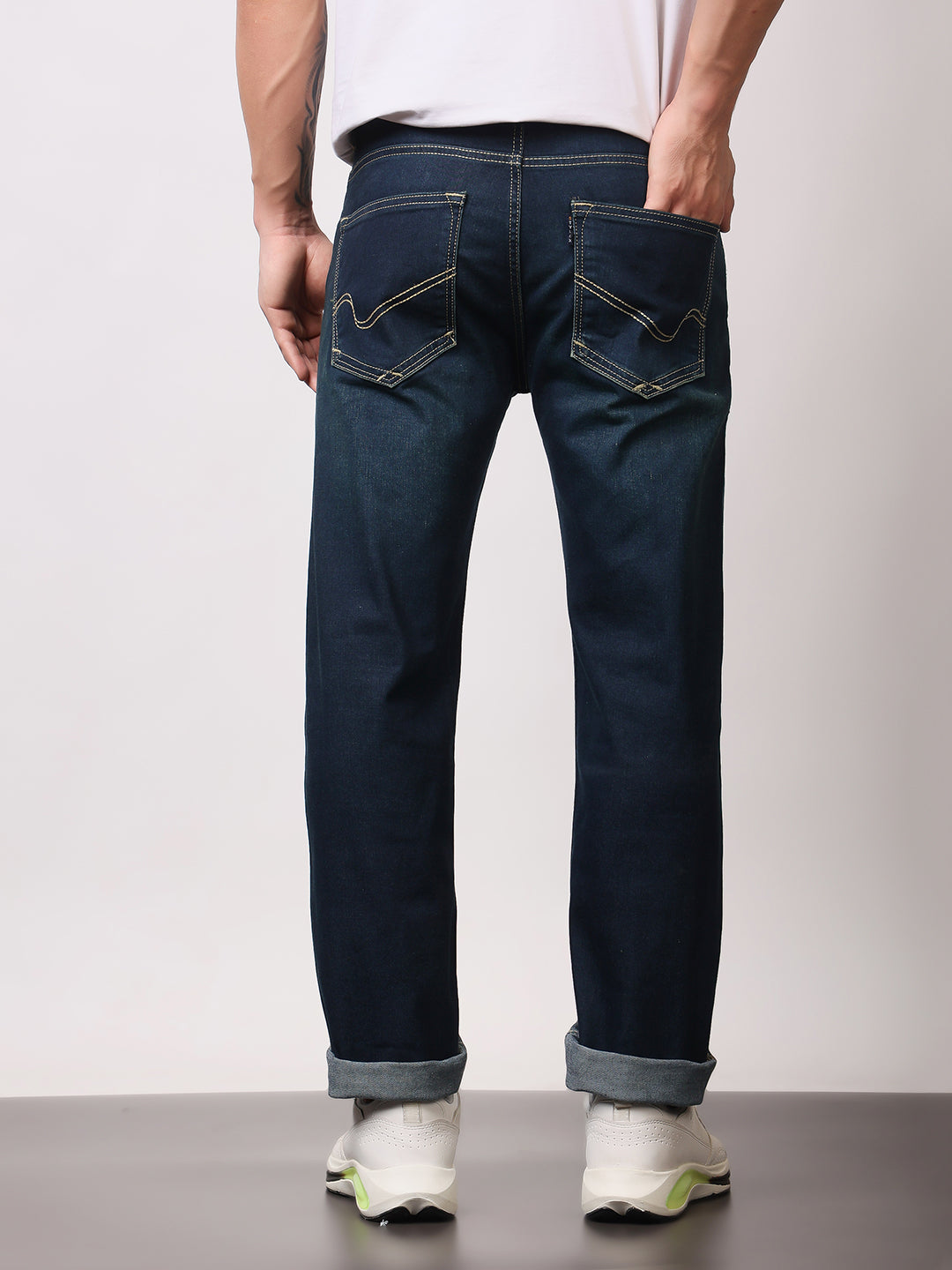 Stylox Men’s Comfort Fit Mid-Rise Premium Stretchable Solid Jeans - Stylox