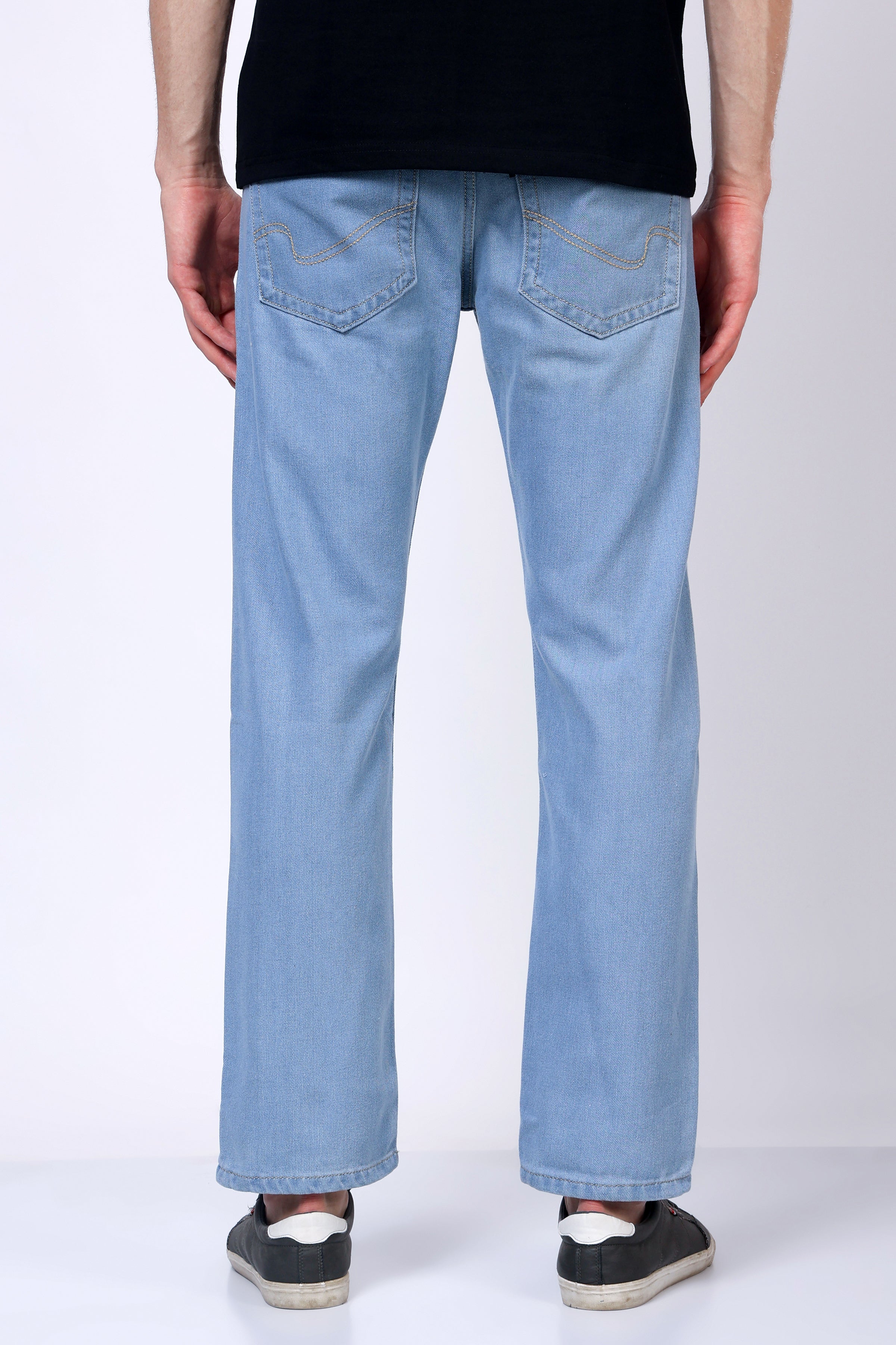 Stylox Men’s Mid-Rise Comfort Fit Light Blue Non-Stretch Denim Jeans - Stylox