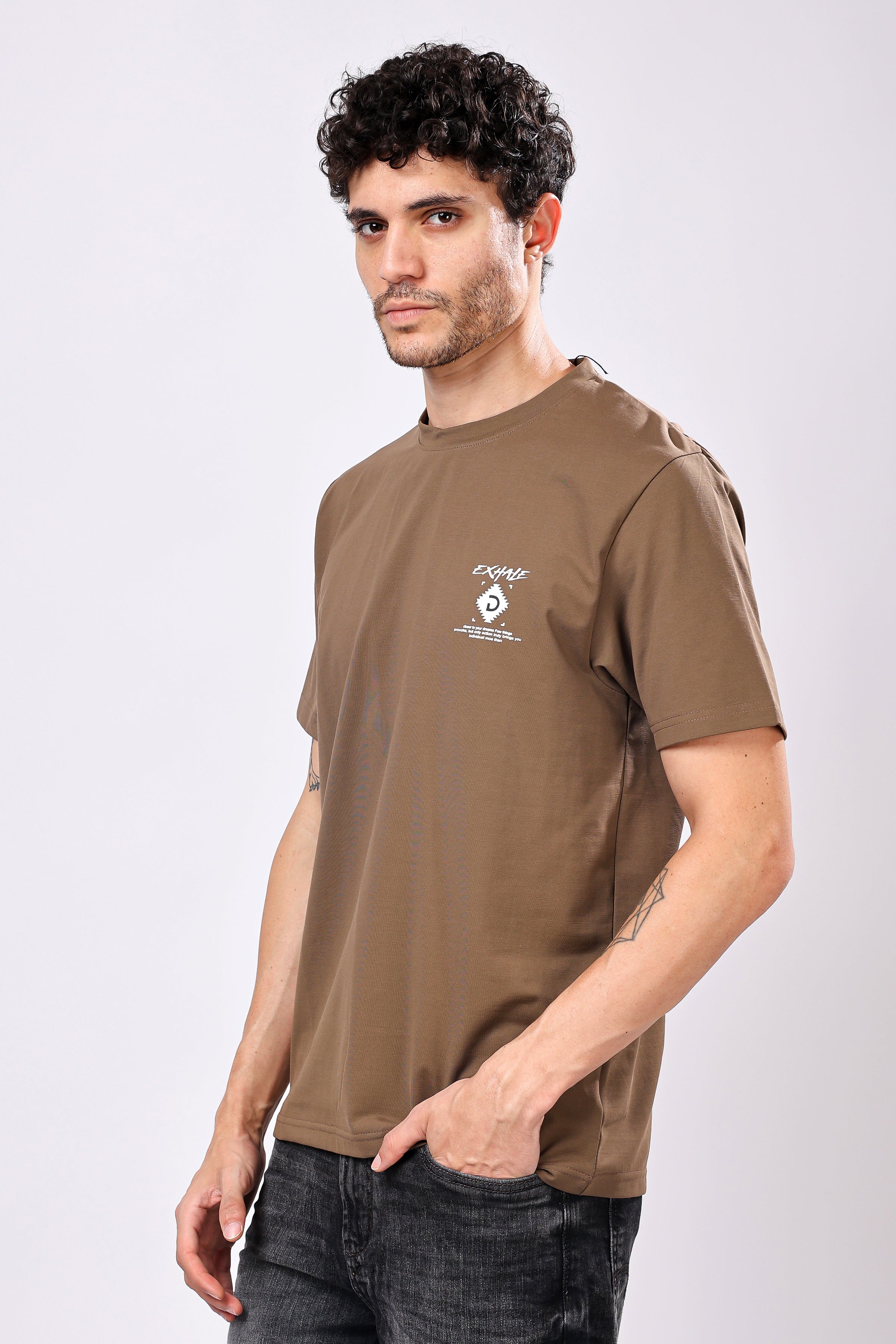 Stylox Men’s Oversized Round Neck Half Sleeve Back Printed T-Shirt | Premium Cotton Loose Fit Graphic Tee for Streetwear - Stylox
