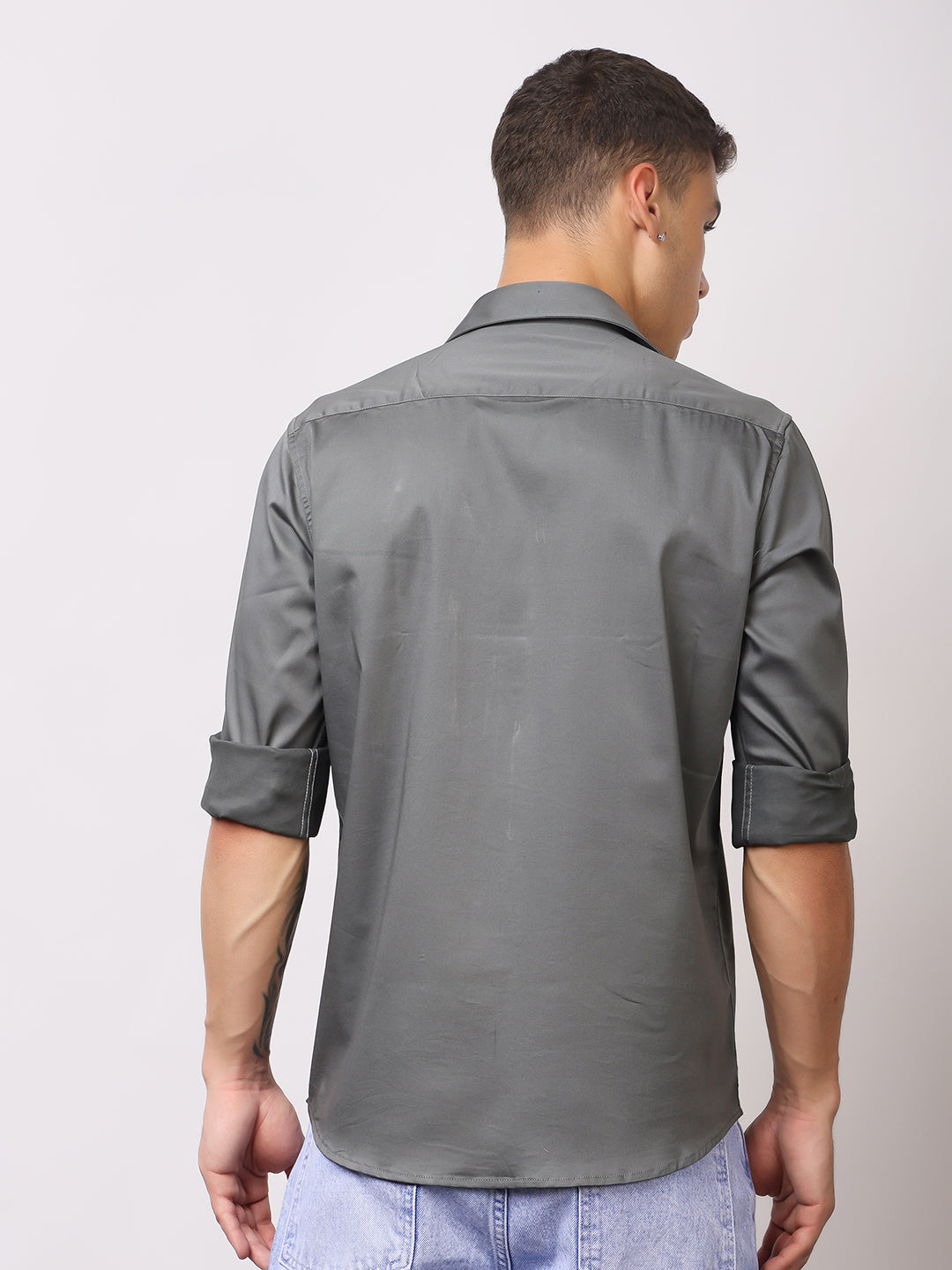 Stylox Men's Full Sleeve Solid Partywear Casual Shirt – Premium Shine Finish Cotton Blend Regular Fit Shirt for Stylish Evening & Occasion Wear - Stylox