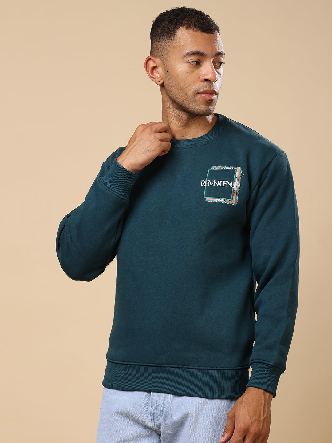Stylox Men’s Printed Round Neck Sweatshirt – Casual Comfort with Trendy Prints