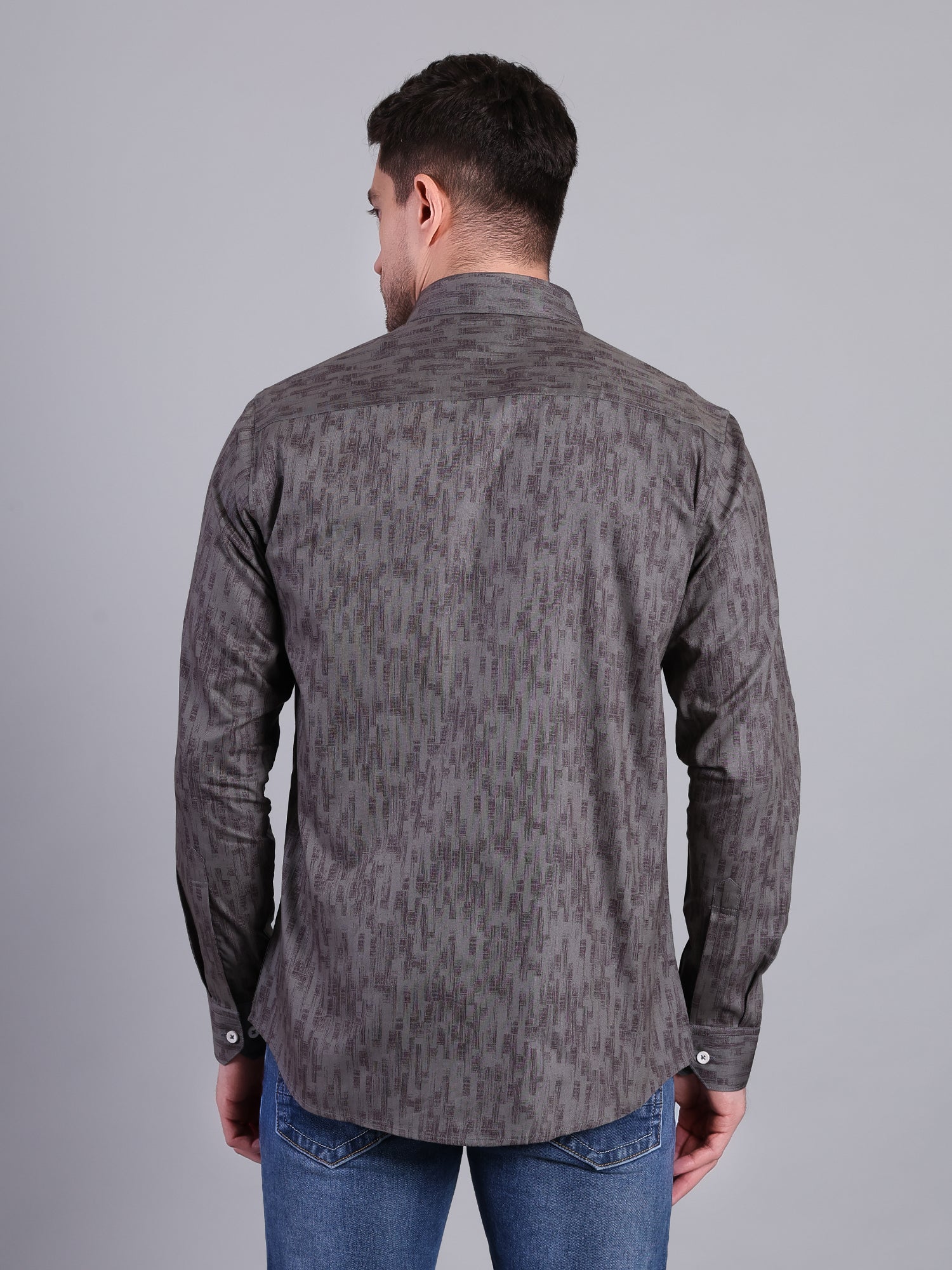 Stylox Men’s Regular Fit Textured Printed Full Sleeve Casual Shirt - Stylox
