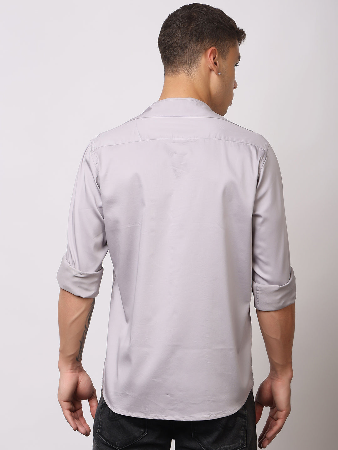 Stylox Men's Full Sleeve Solid Partywear Casual Shirt – Premium Shine Finish Cotton Blend Regular Fit Shirt for Stylish Evening & Occasion Wear - Stylox