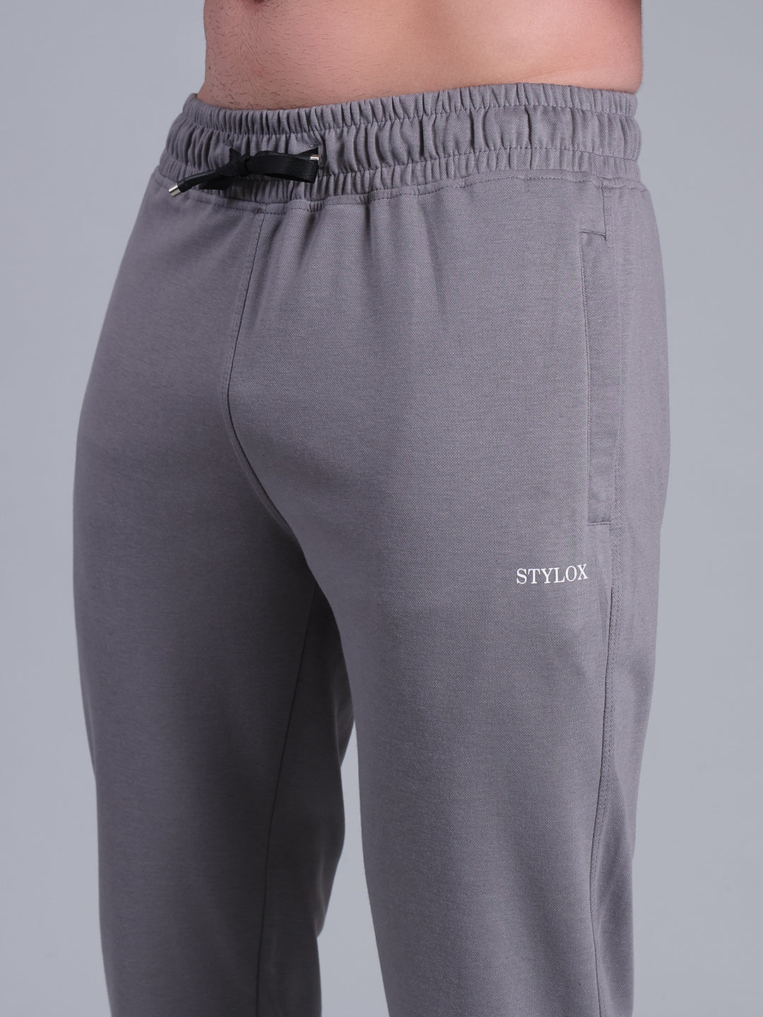 Stylox Men’s Slim Fit Stretchable Cotton Blend Trackpant with Elastic Waist & Drawstring