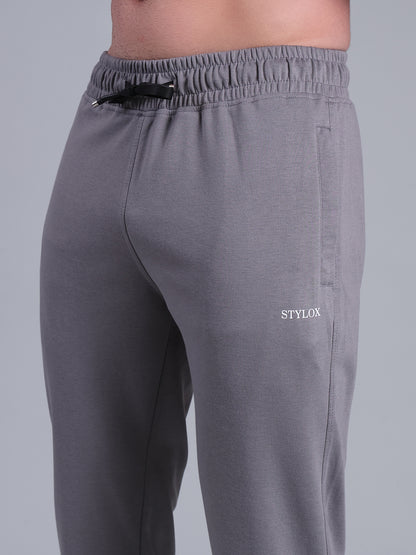 Stylox Men’s Slim Fit Trackpants | Stretchable Cotton Blend Joggers with Elastic Waist &amp; Drawstring