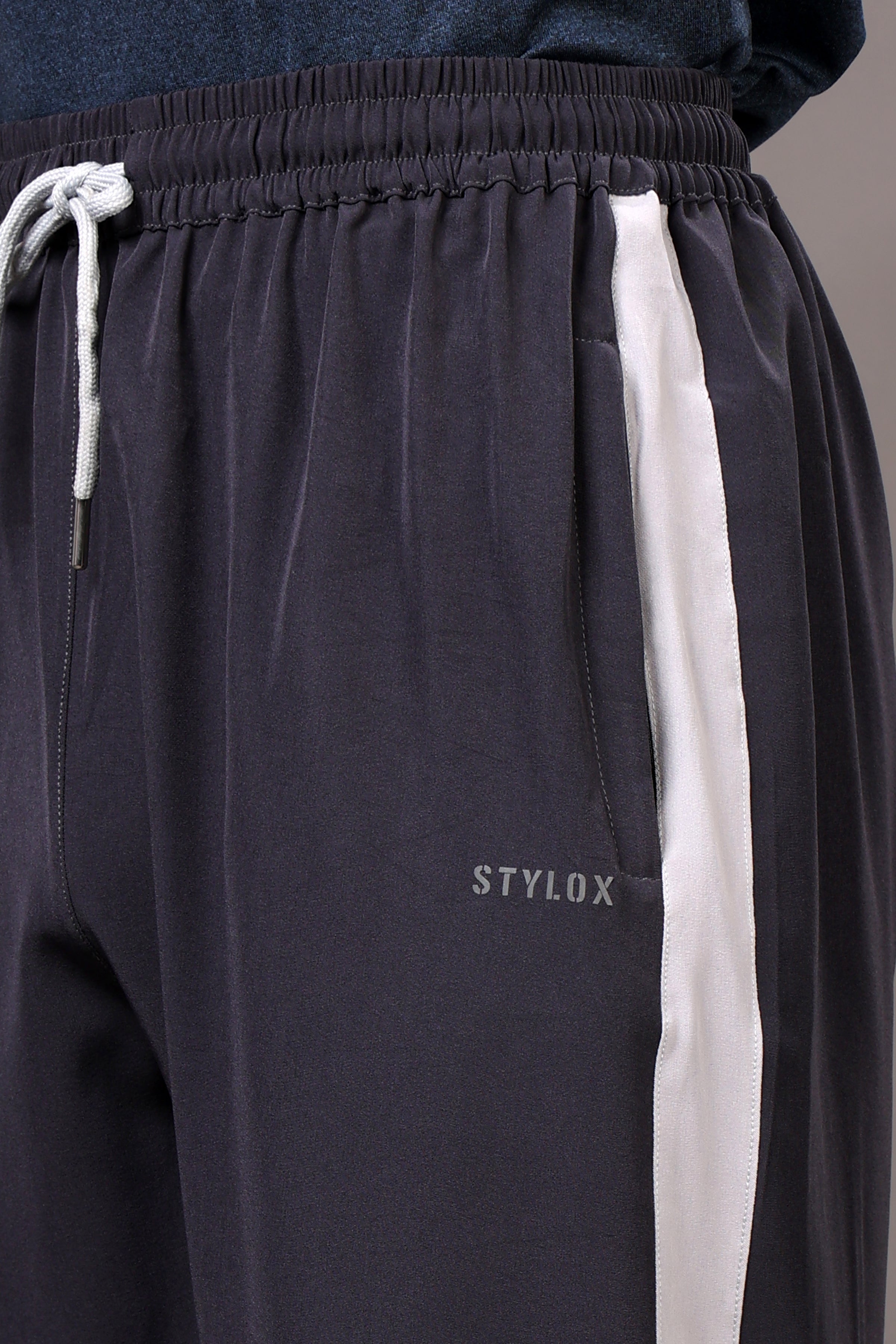 Stylox Classic Men’s Trackpants with Elastic Waist & Side Pockets (Dark Grey) - Stylox