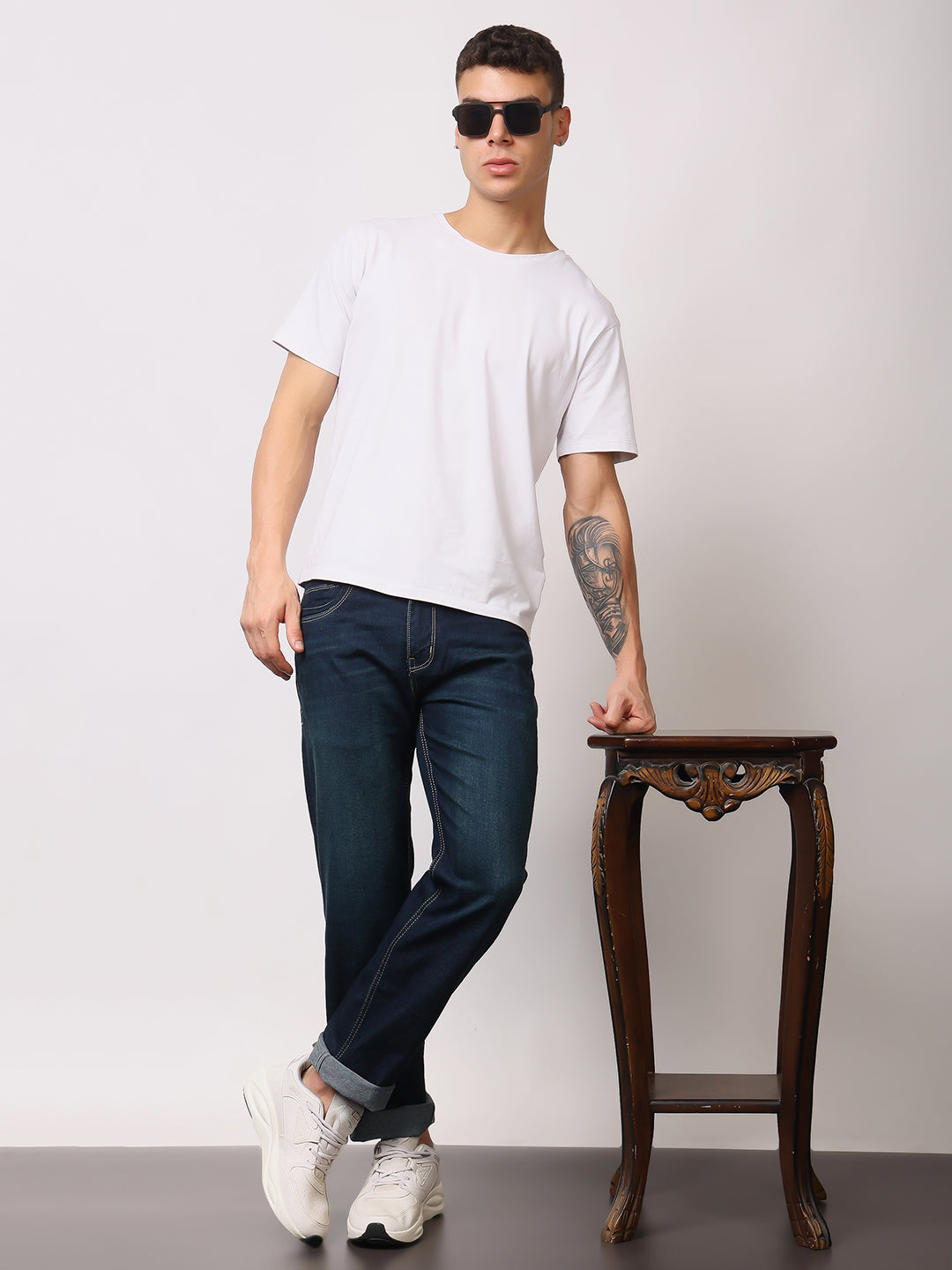 Stylox Men’s Comfort Fit Mid-Rise Premium Stretchable Solid Jeans - Stylox