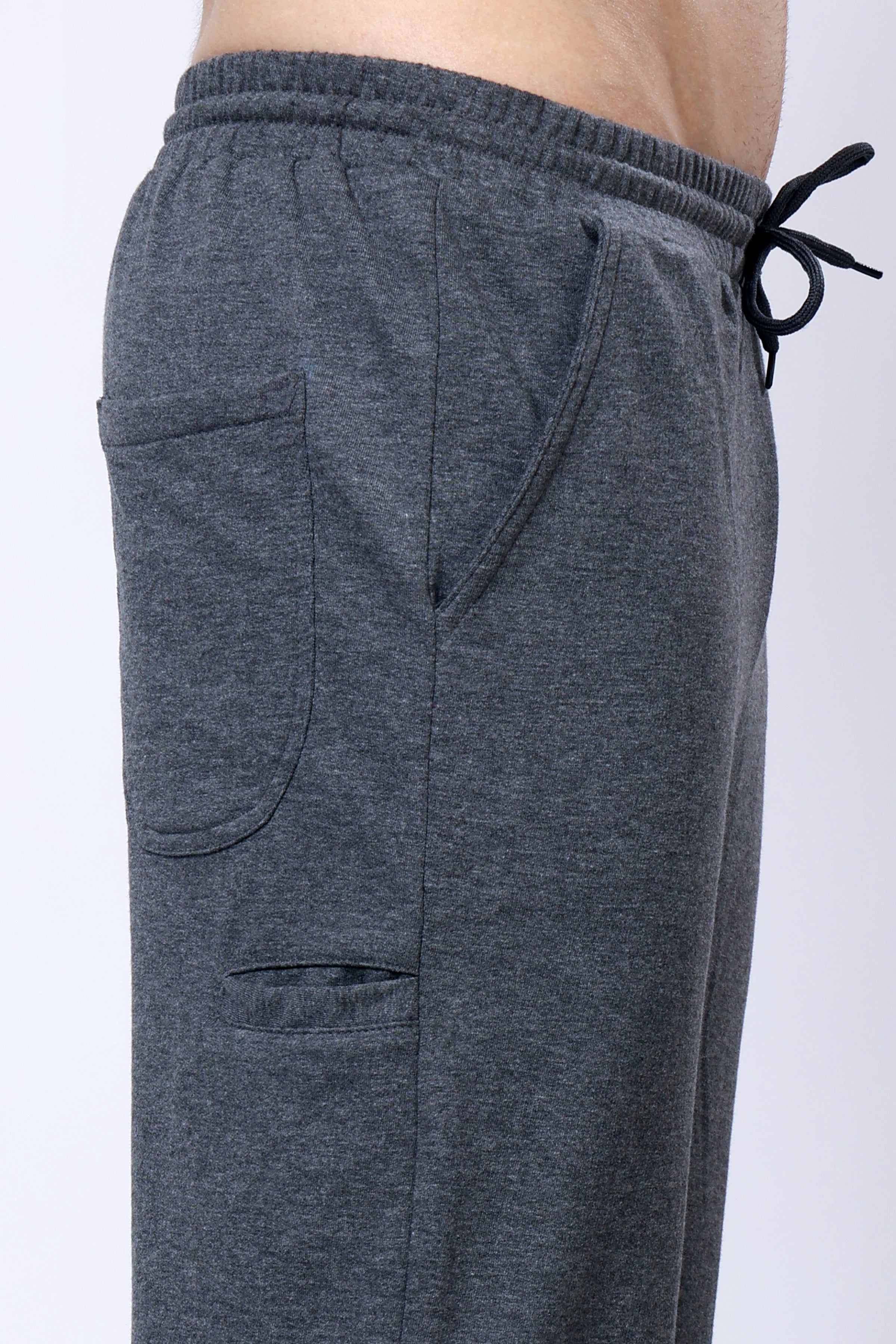 Stylox Men’s Regular Fit Terry Fabric Trackpant with Drawstring Waist-Dark Grey - Stylox