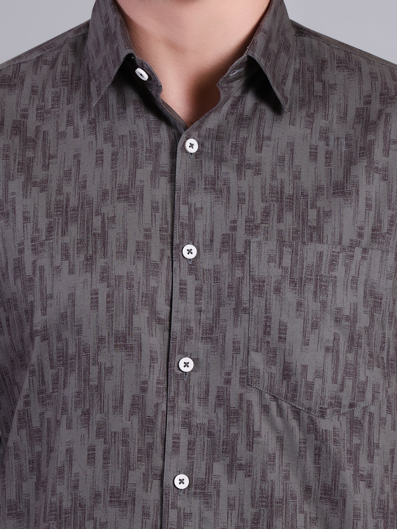 Stylox Men’s Regular Fit Textured Printed Full Sleeve Casual Shirt - Stylox