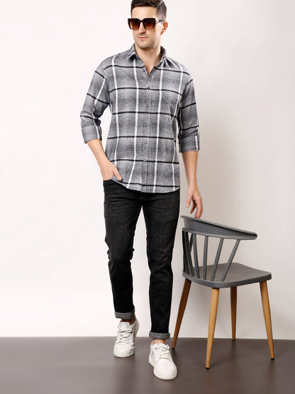 Stylox Men’s Regular Fit Full Sleeve Check Shirt | Casual Cotton Checkered Shirt for Everyday Wear