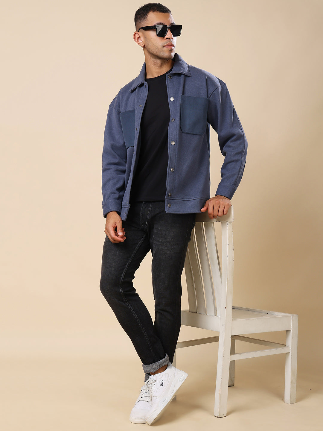 Stylox Men’s Shacket with Button Closure – Stylish Jacket for Every Season