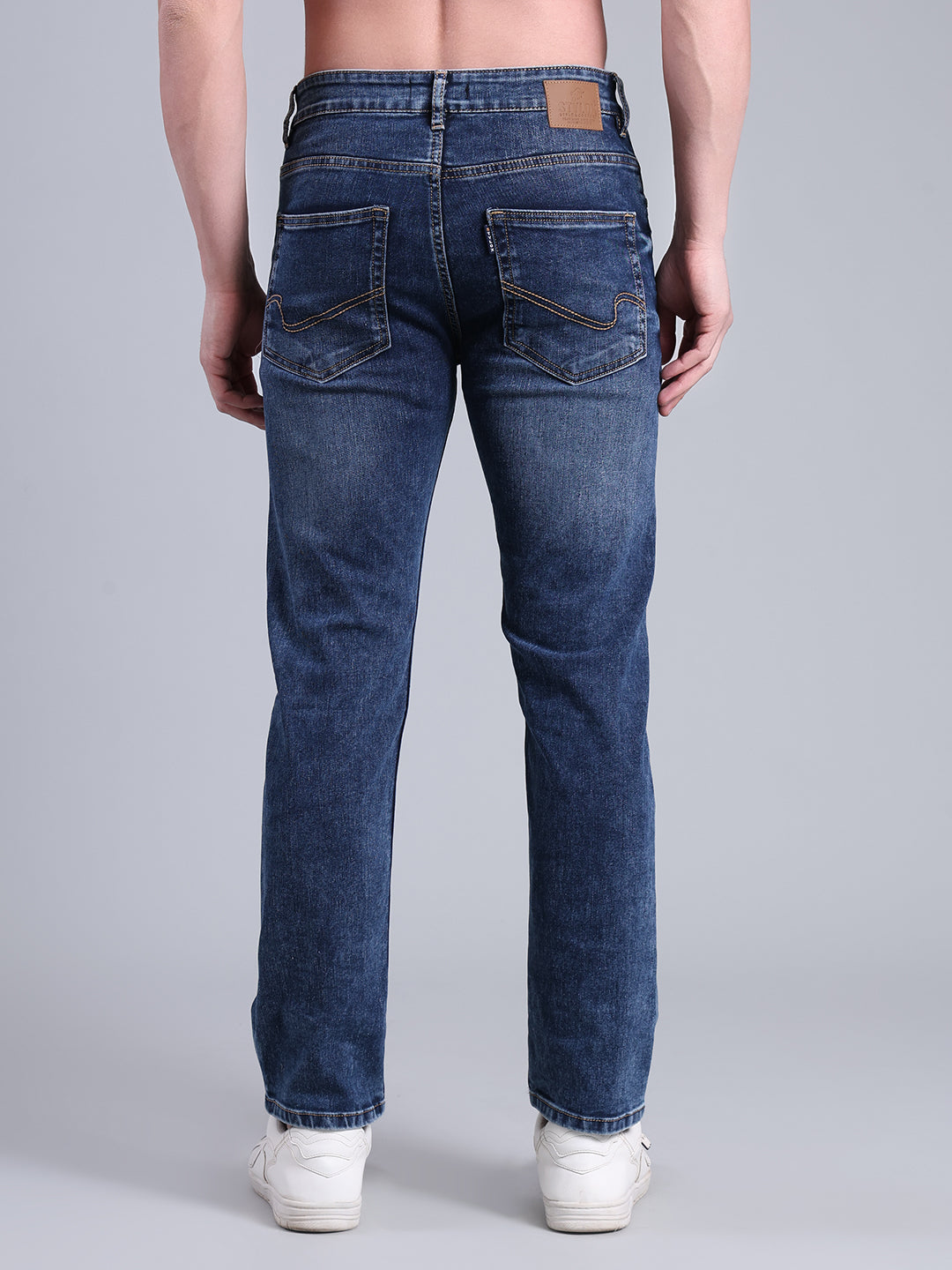 Stylox Men’s Comfort Fit Mid Rise Premium Stretchable Solid Jeans - Stylox