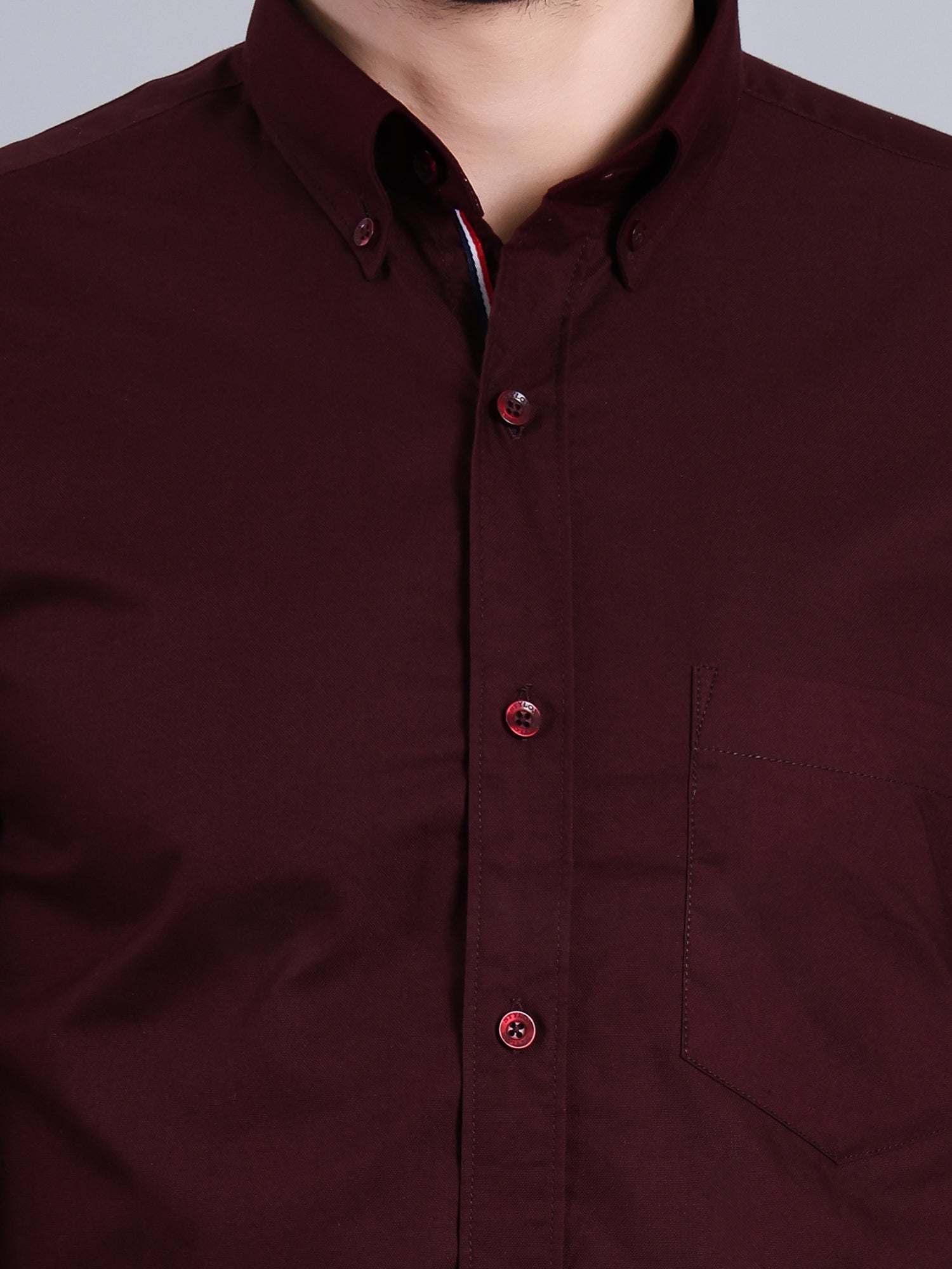 Stylox Men’s Regular Fit Full Sleeve Solid Casual Shirt for Everyday & Office Wear (Wine) - Stylox