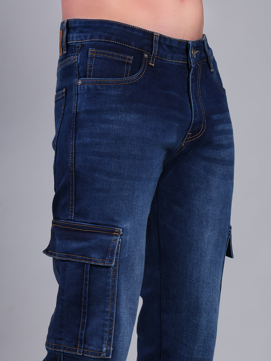 Stylox Men’s Cargo Jeans | Utility Denim with Multiple Pockets | Regular Fit Stretch Cargo Jeans for Men